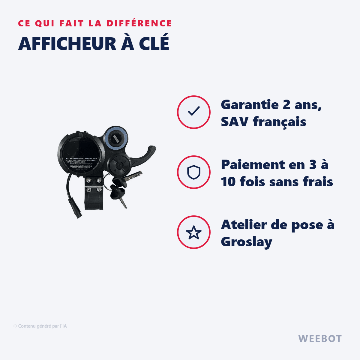 Afficheur À Clé Pour Trottinette Électrique Liviae - Weebot