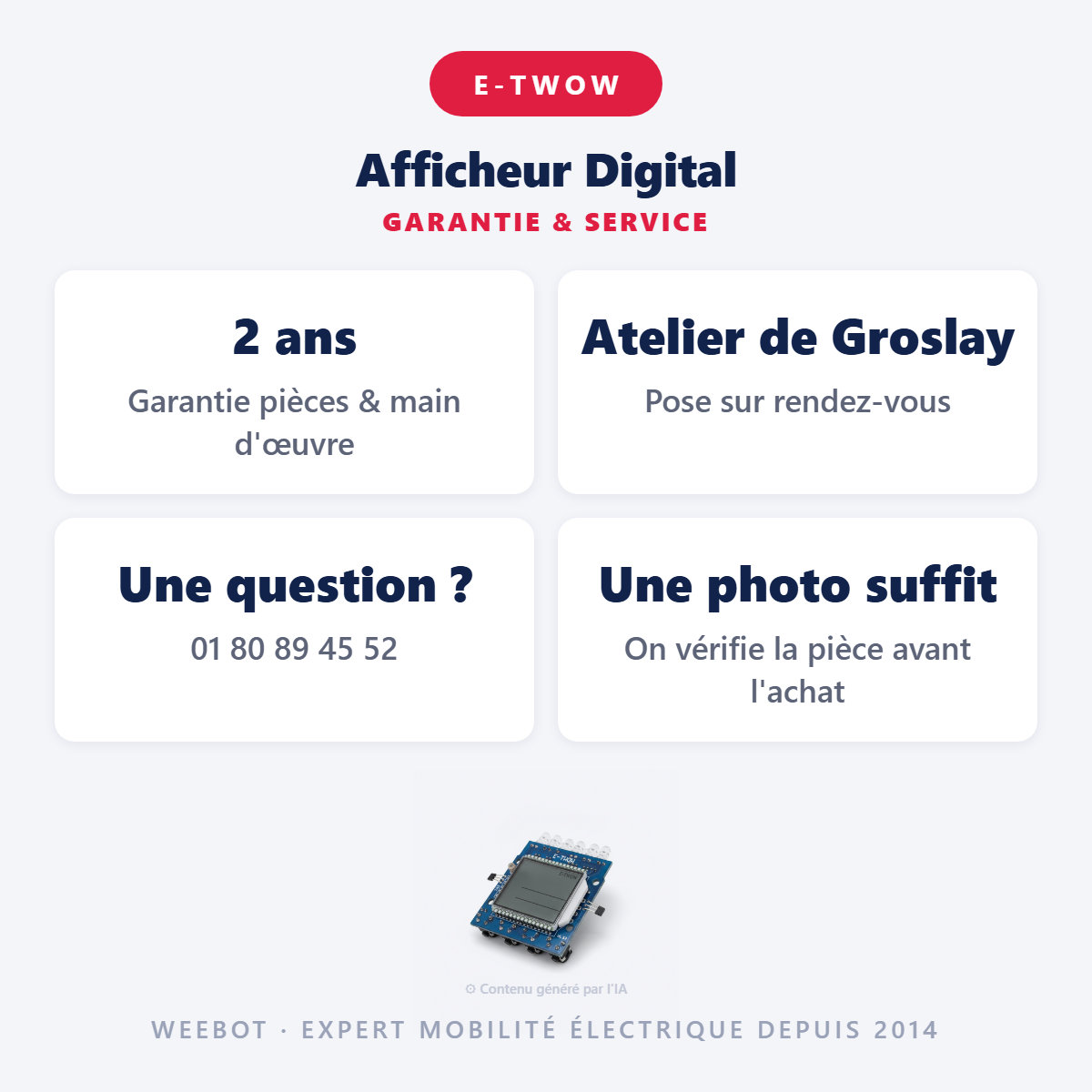 Afficheur Digital : garantie 2 ans et service après-vente