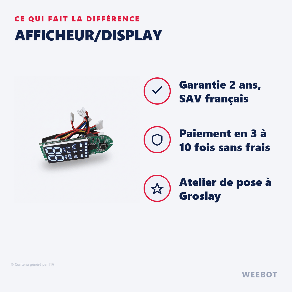 Afficheur/Display pour Trottinette Électrique Inöe Bloomy 3 - Weebot