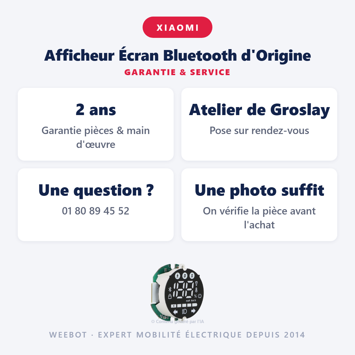 Afficheur Écran Bluetooth d'Origine : garantie 2 ans et service après-vente