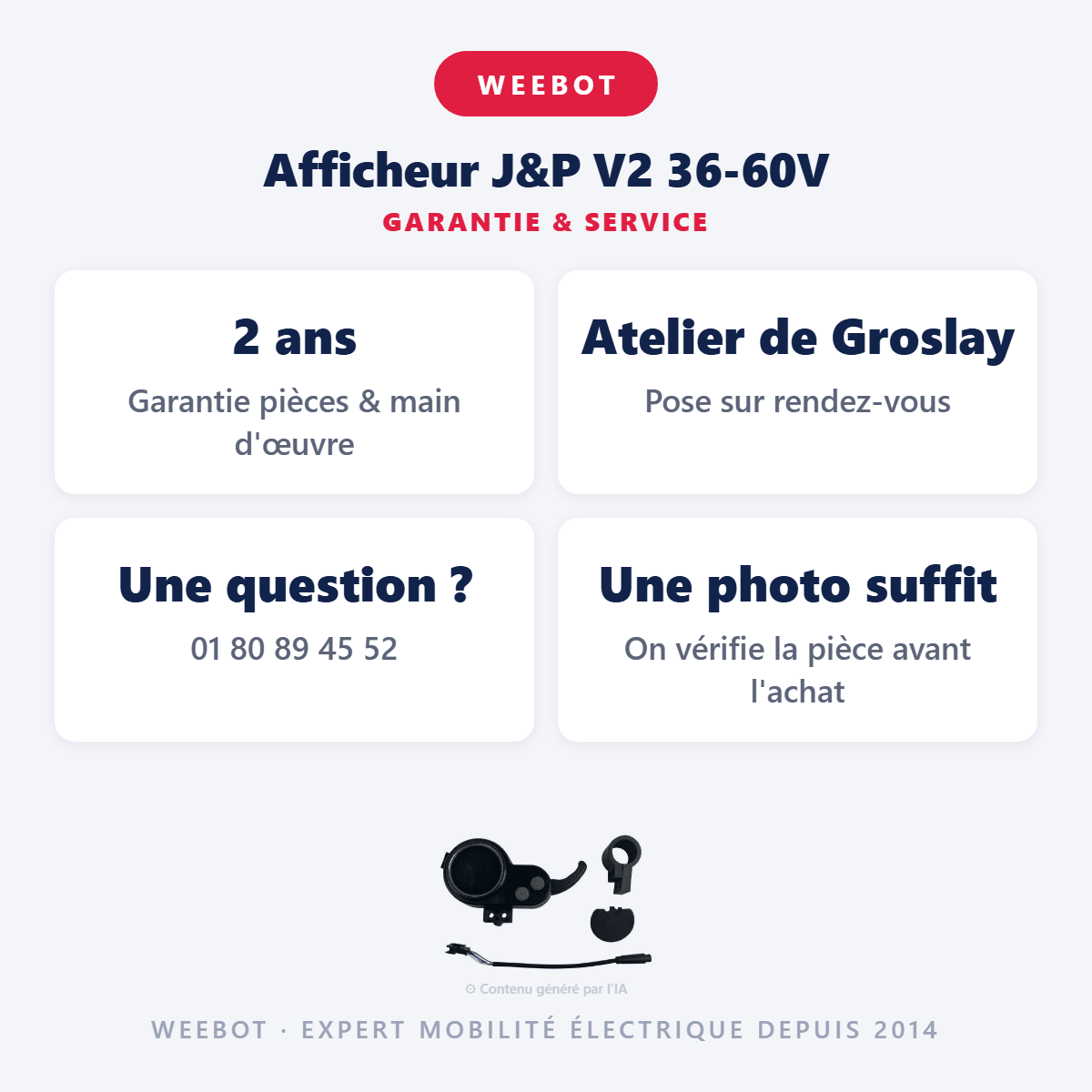Afficheur J&P V2 36-60V Pour Trottinette Électrique - Weebot