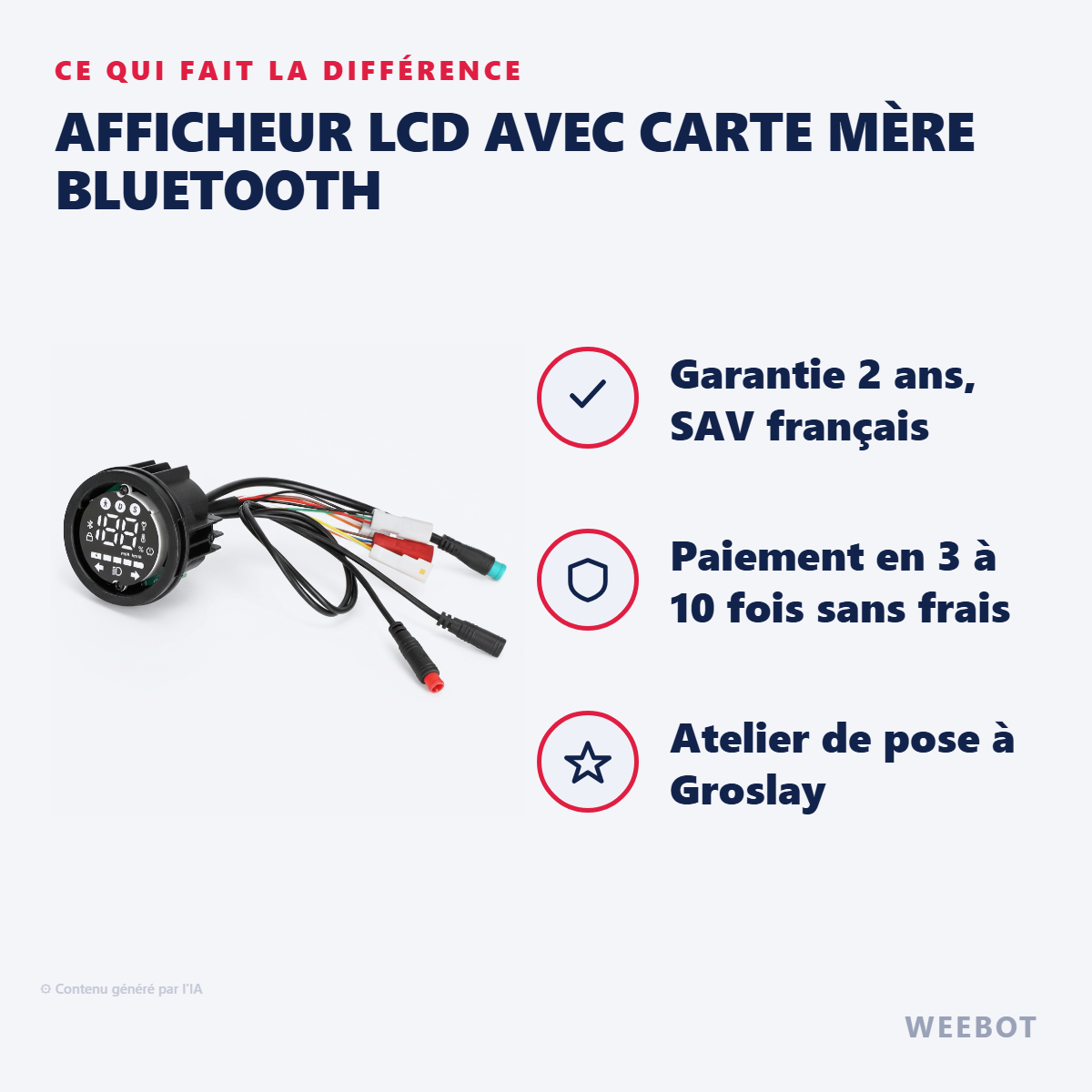 Afficheur LCD avec Carte Mère Bluetooth : les points forts