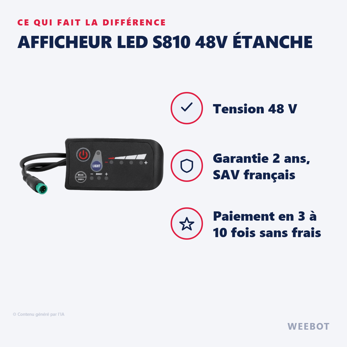 Afficheur LED S810 48V Étanche : les points forts
