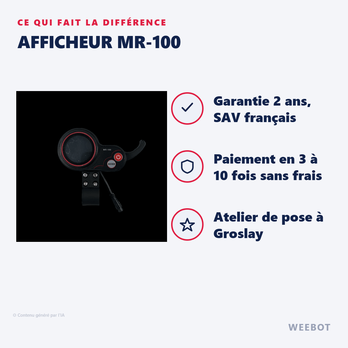 Afficheur MR-100 Pour Trottinette Électrique - Weebot