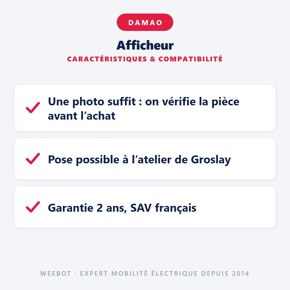 Afficheur Pour Trottinette Électrique Damao MA01 - Weebot