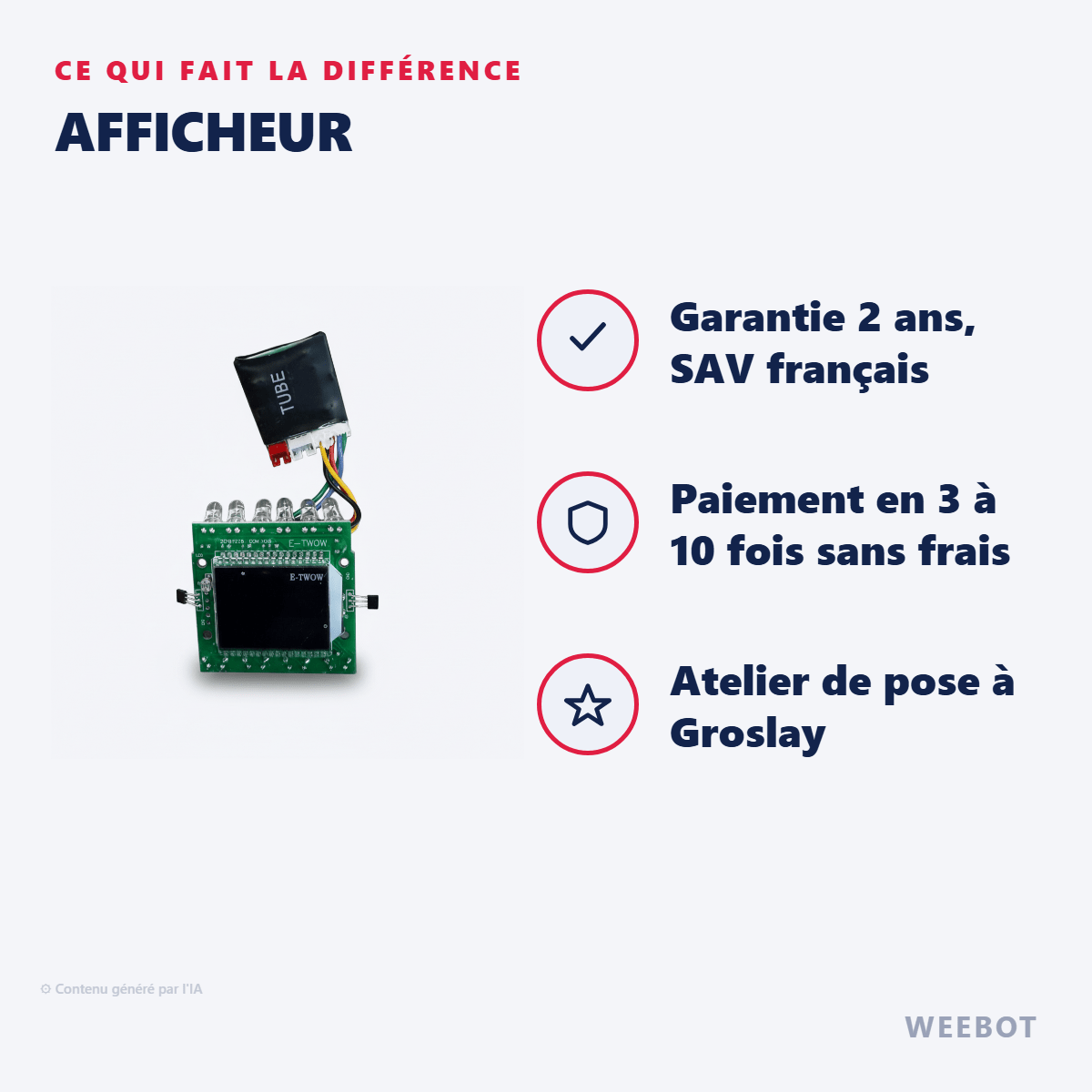 Afficheur pour Trottinette Électrique Etwow Booster SE - Weebot