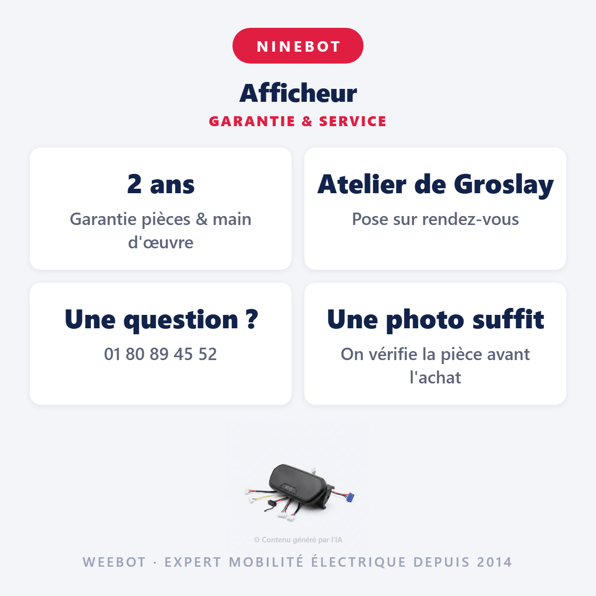 Afficheur Pour Trottinette Électrique Ninebot Segway E2 Pro - Weebot