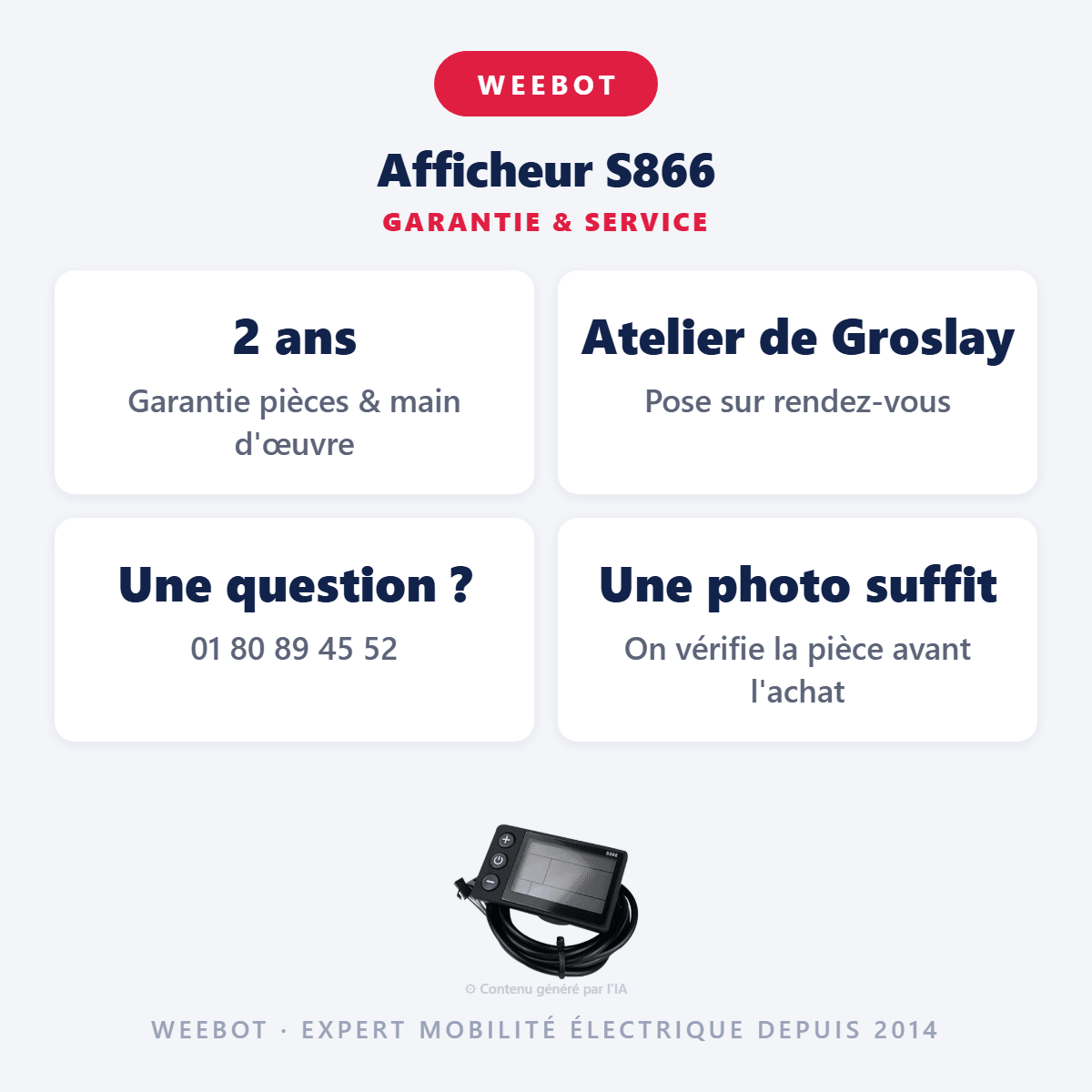 Afficheur S866 Pour Trottinette Électrique - Weebot