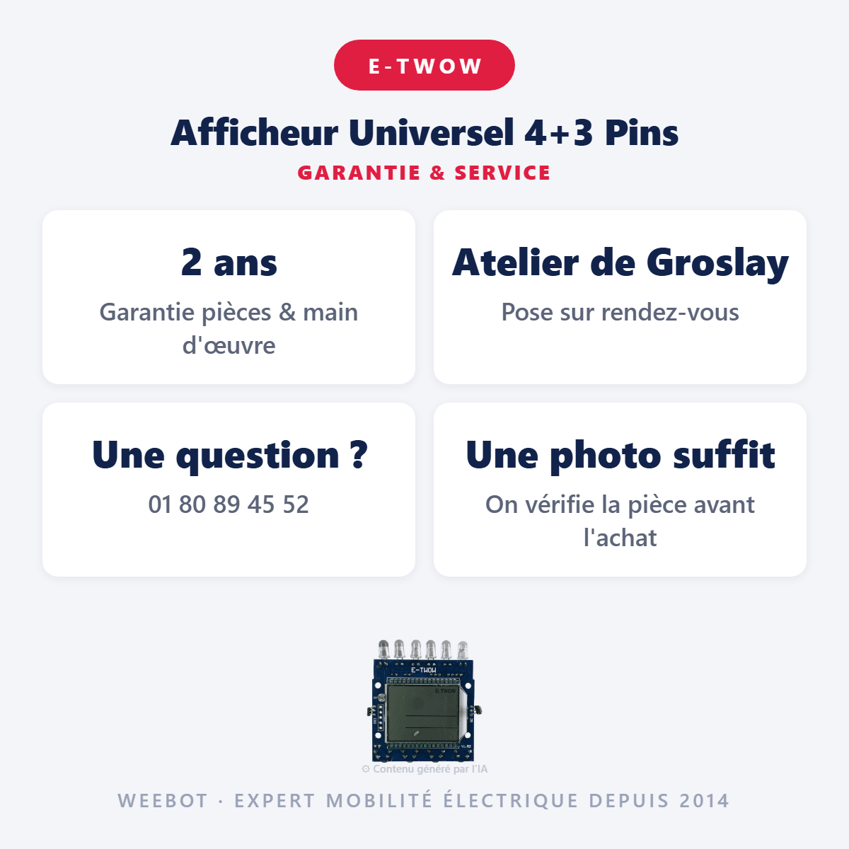 Afficheur Universel 4+3 Pins Pour Trottinette Électrique Etwow - Weebot