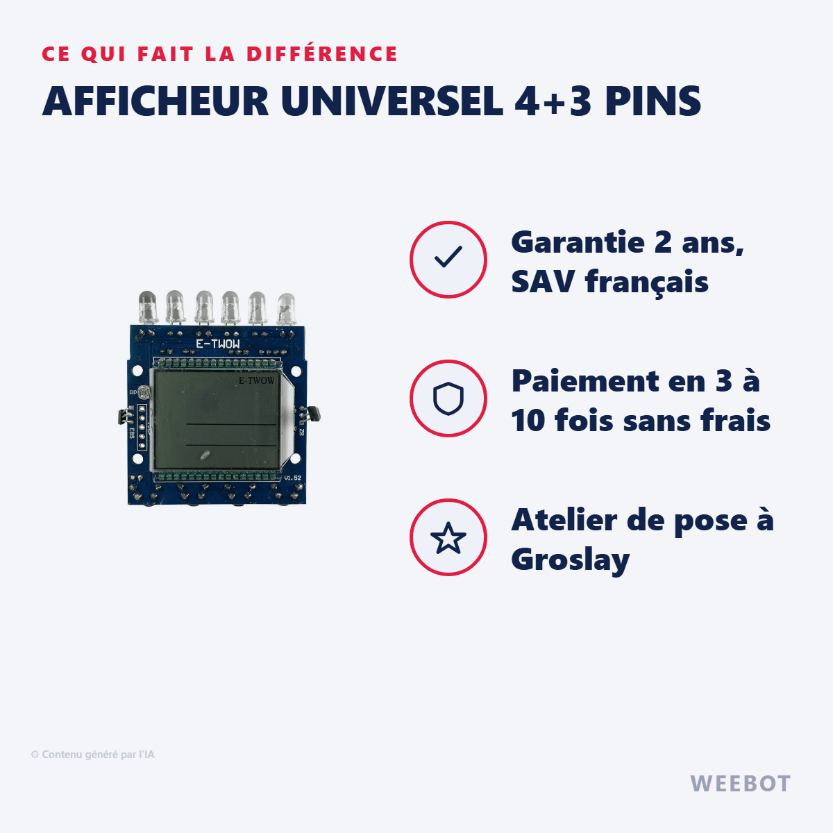 Afficheur Universel 4+3 Pins Pour Trottinette Électrique Etwow - Weebot