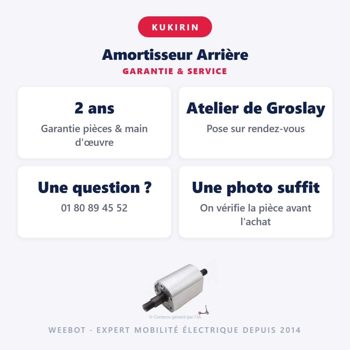 Amortisseur Arrière : garantie 2 ans et service après-vente