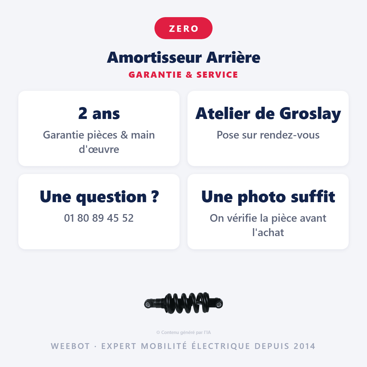 Amortisseur Arrière pour Trottinette Électrique Z10X - Weebot