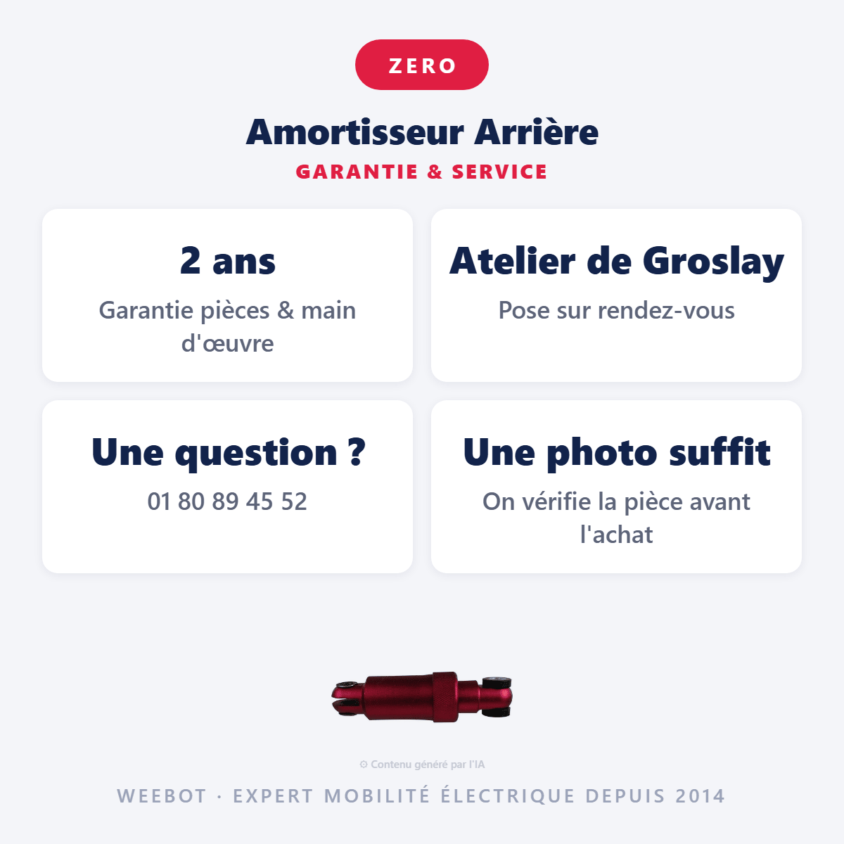 Amortisseur Arrière pour Trottinette Électrique Z8 - Weebot