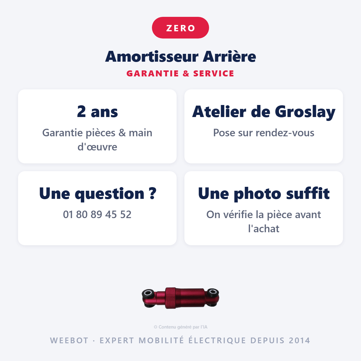 Amortisseur Arrière pour Trottinette Électrique Z9 - Weebot