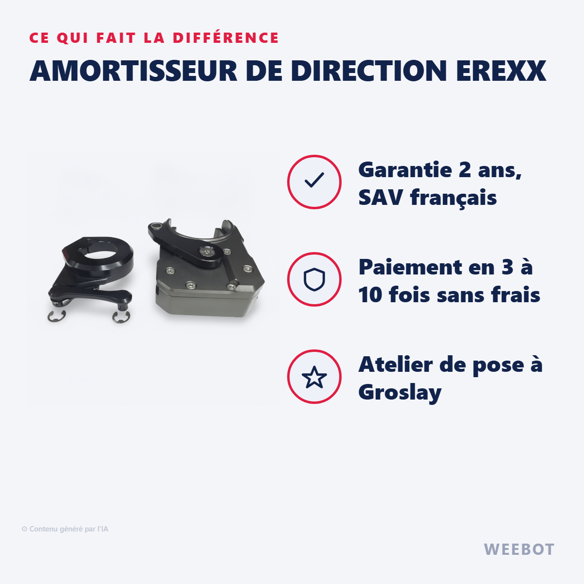 Amortisseur de direction EREXX : les points forts