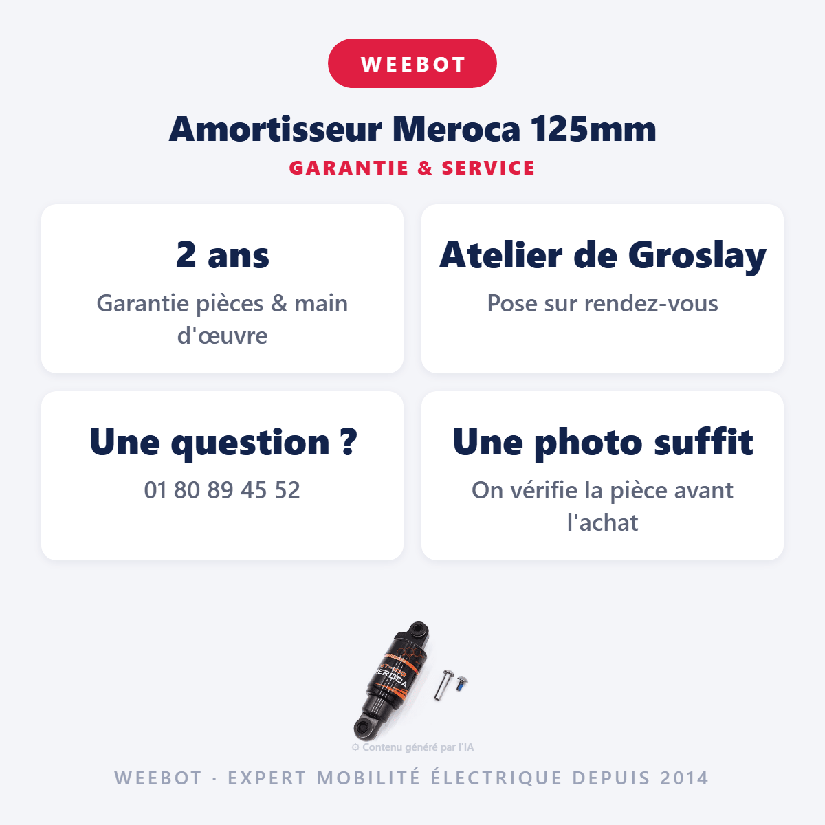 Amortisseur Meroca 125mm pour Trottinette Électrique - Weebot
