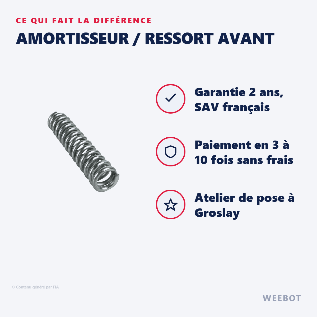 Amortisseur / Ressort Avant pour Trottinette Électrique Zéro 8 - Weebot