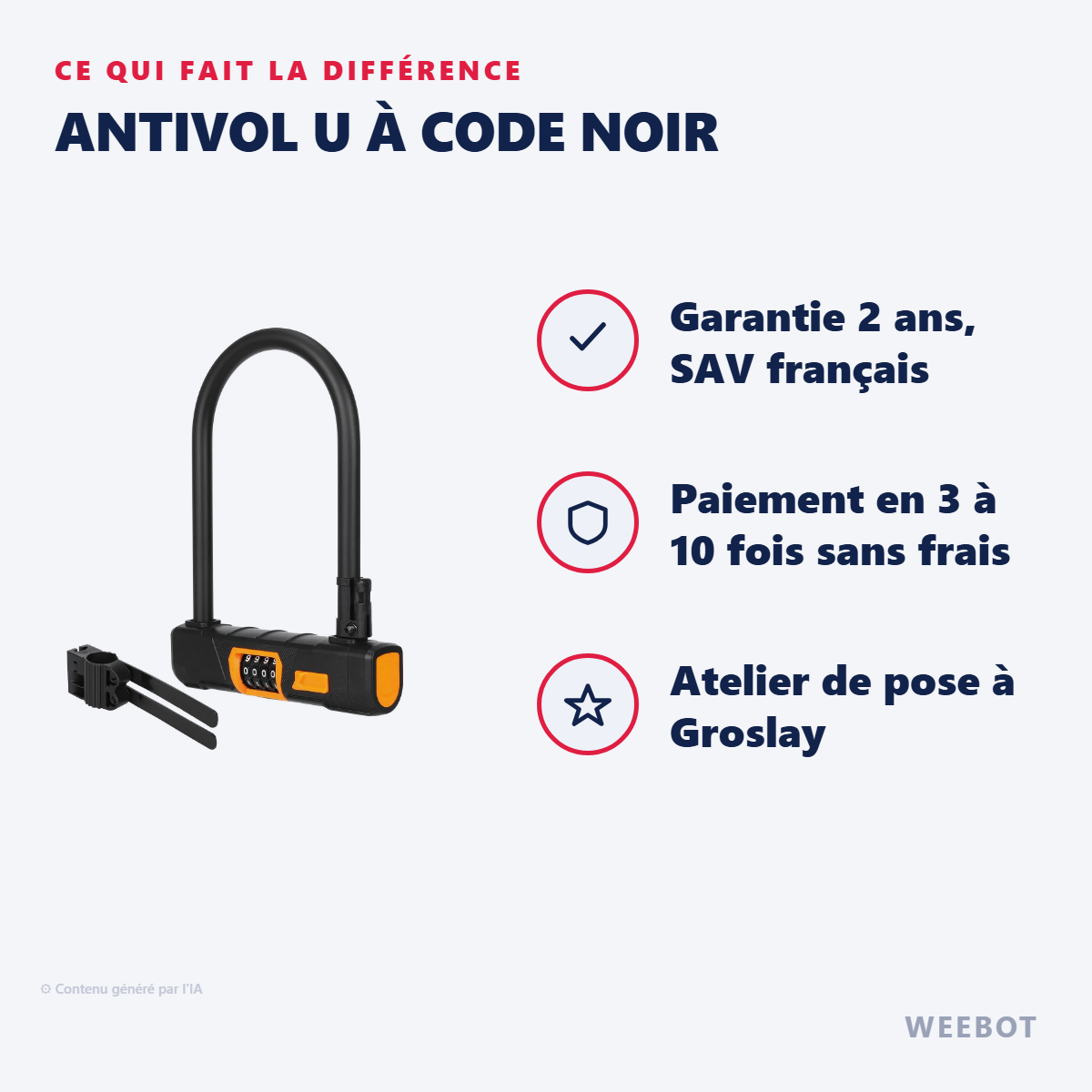 Antivol U à Code Noir : les points forts