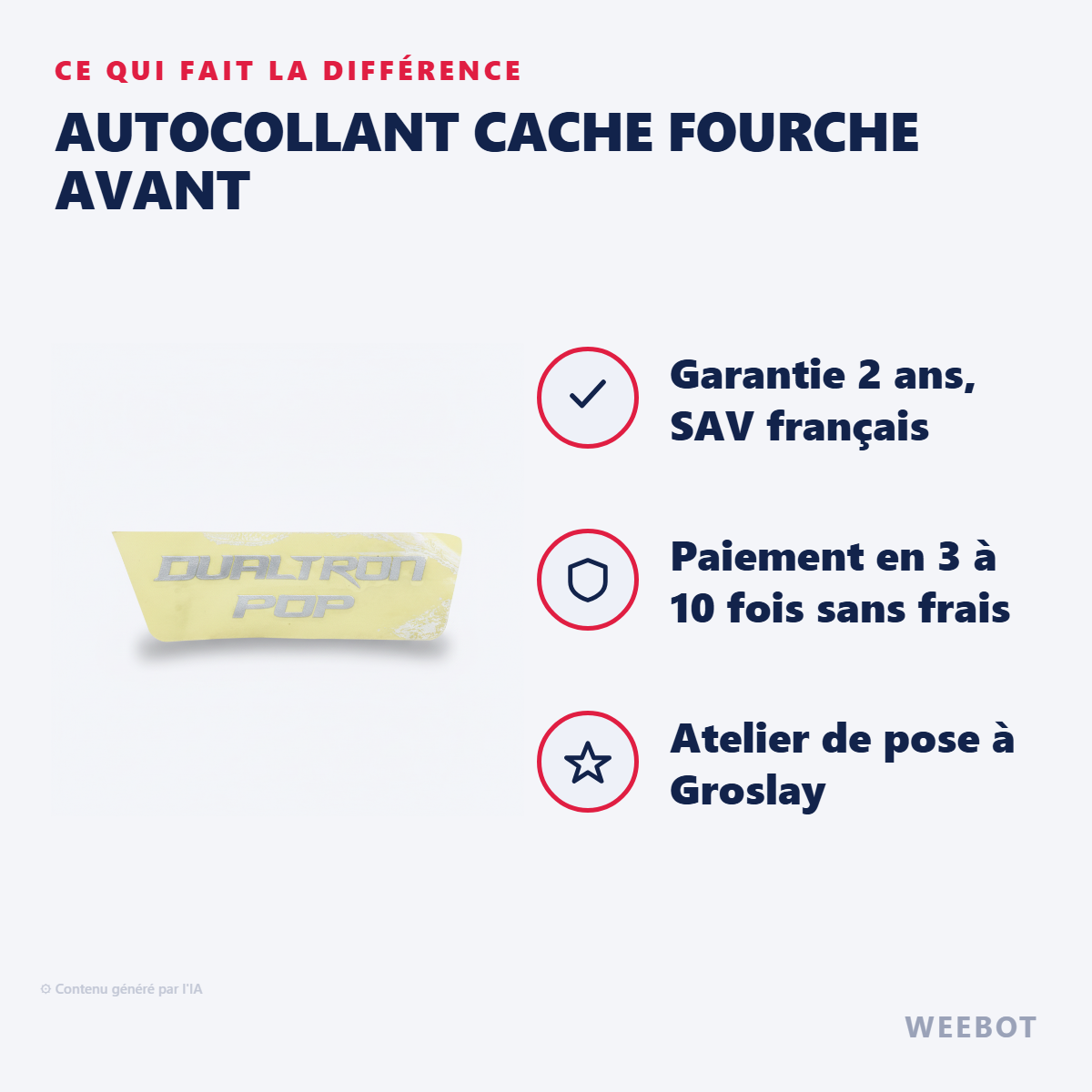 Autocollant Cache Fourche Avant : les points forts
