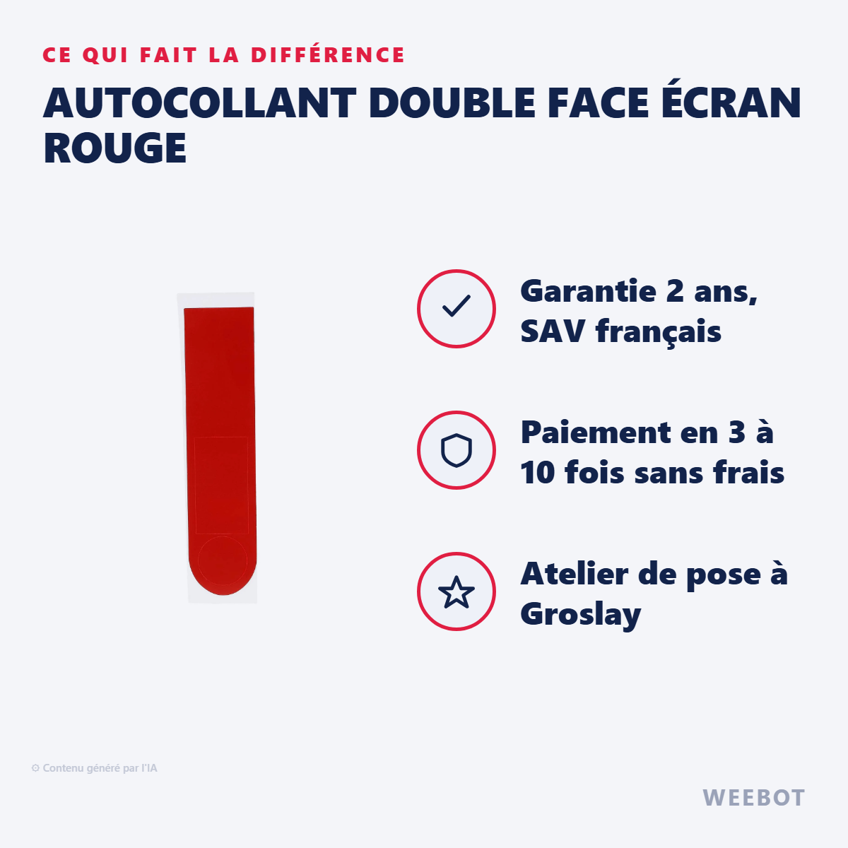 Autocollant Double Face Écran Rouge : les points forts