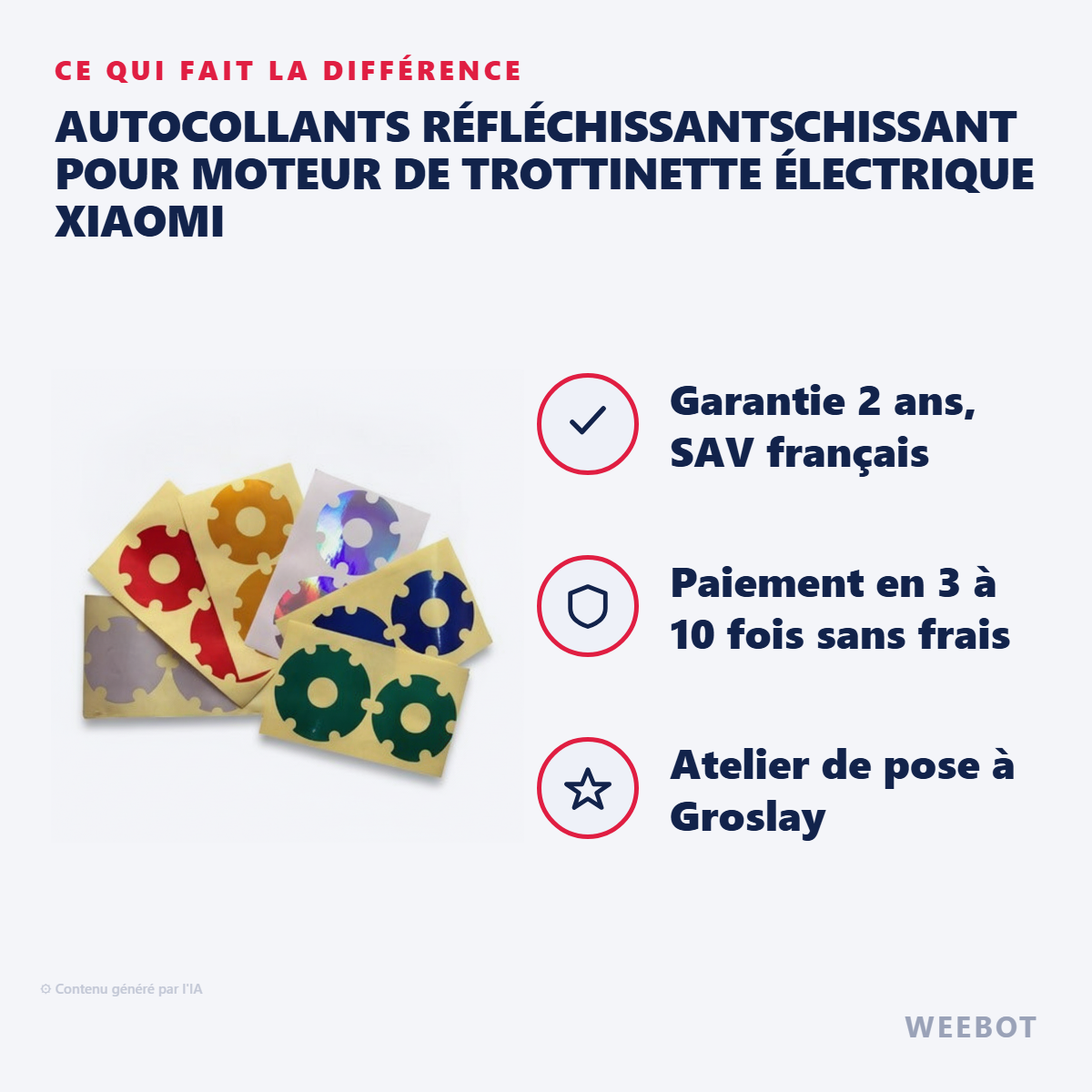 Autocollants Réfléchissantschissant pour Moteur de Trottinette Électrique Xiaomi : les points forts