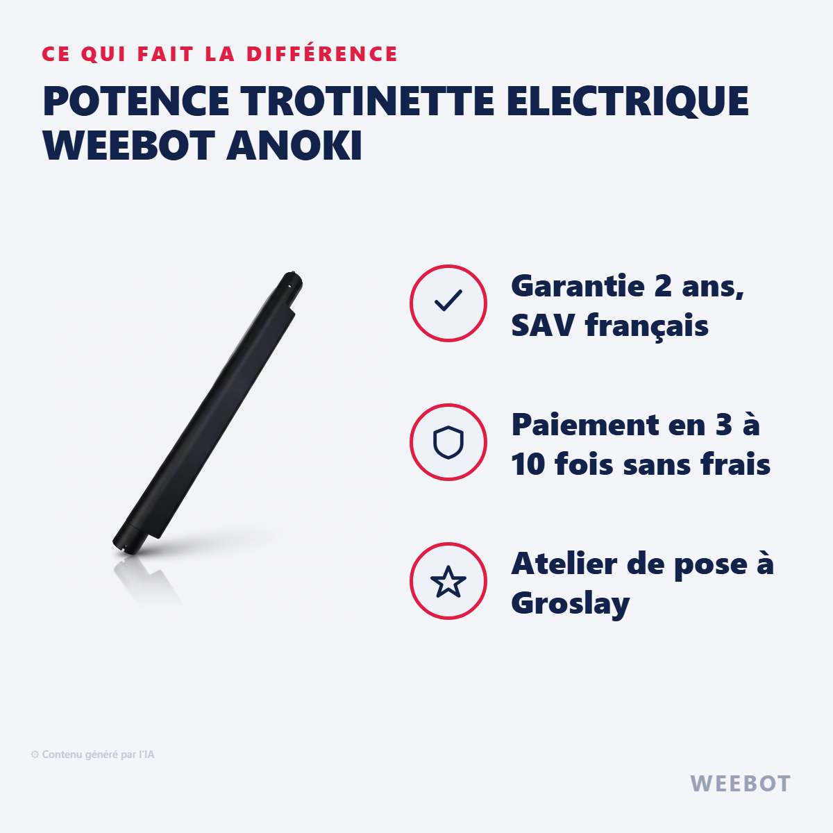 Potence Trotinette Electrique Weebot Anoki : les points forts