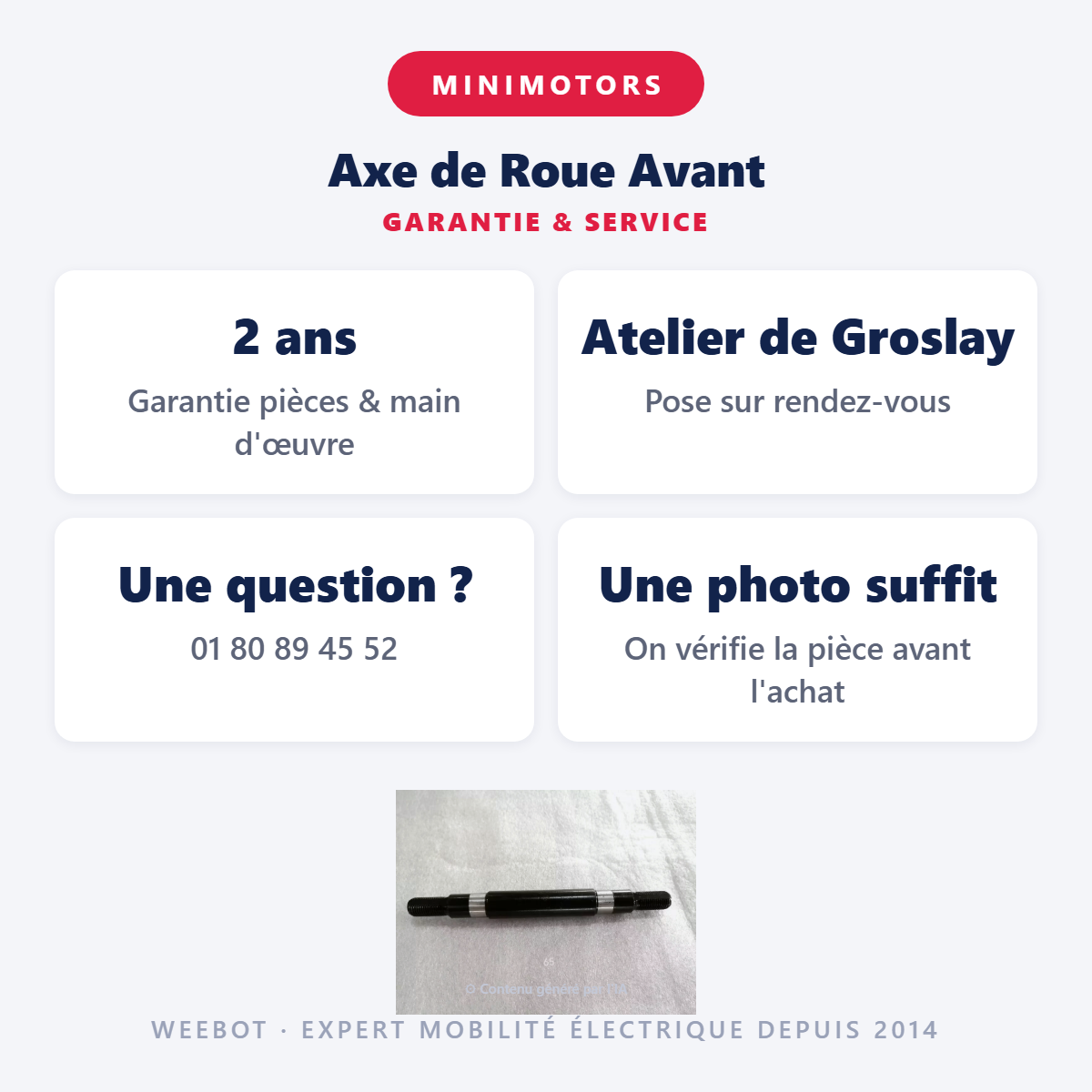 Axe de Roue Avant : garantie 2 ans et service après-vente