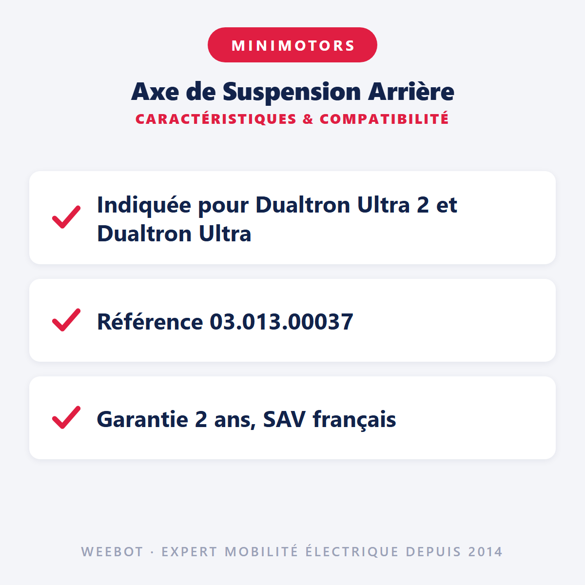 Axe de Suspension Arrière : caractéristiques et compatibilité