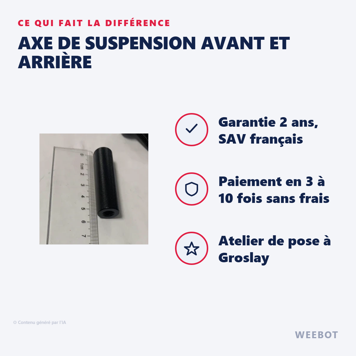 Axe de Suspension Avant et Arrière : les points forts