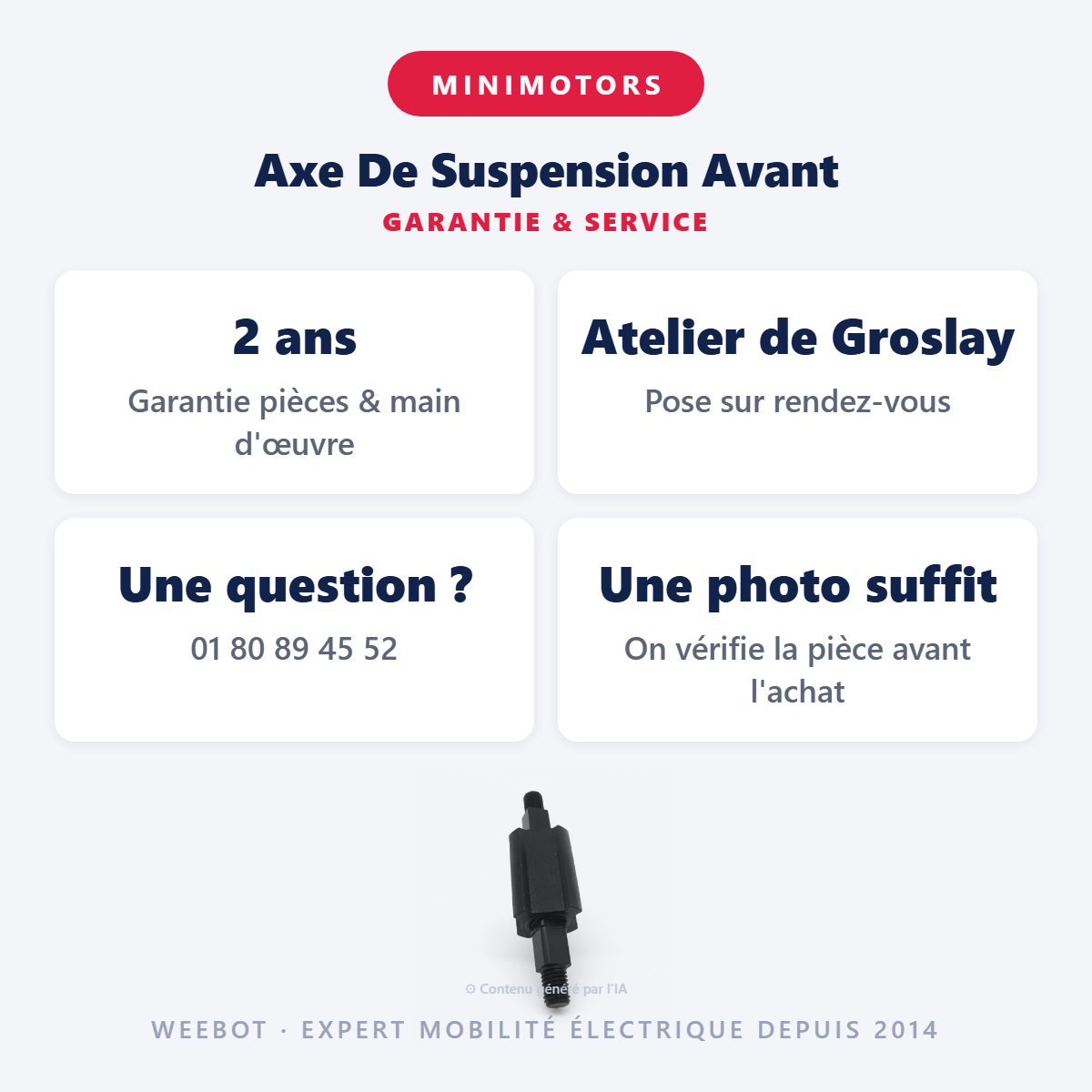 Axe De Suspension Avant : garantie 2 ans et service après-vente