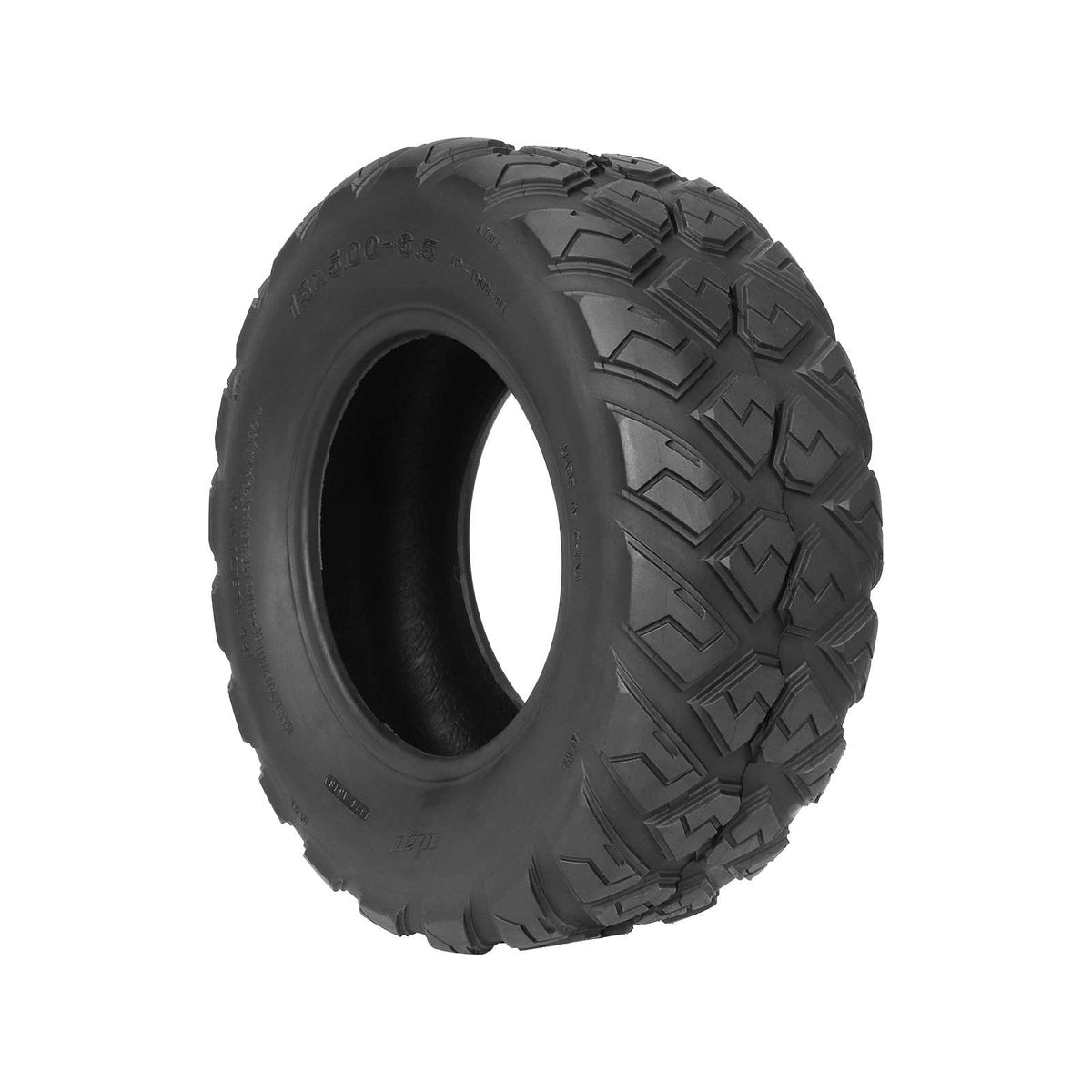 Pneu tubeless tout-terrain noir 13 pouces vu de trois quarts