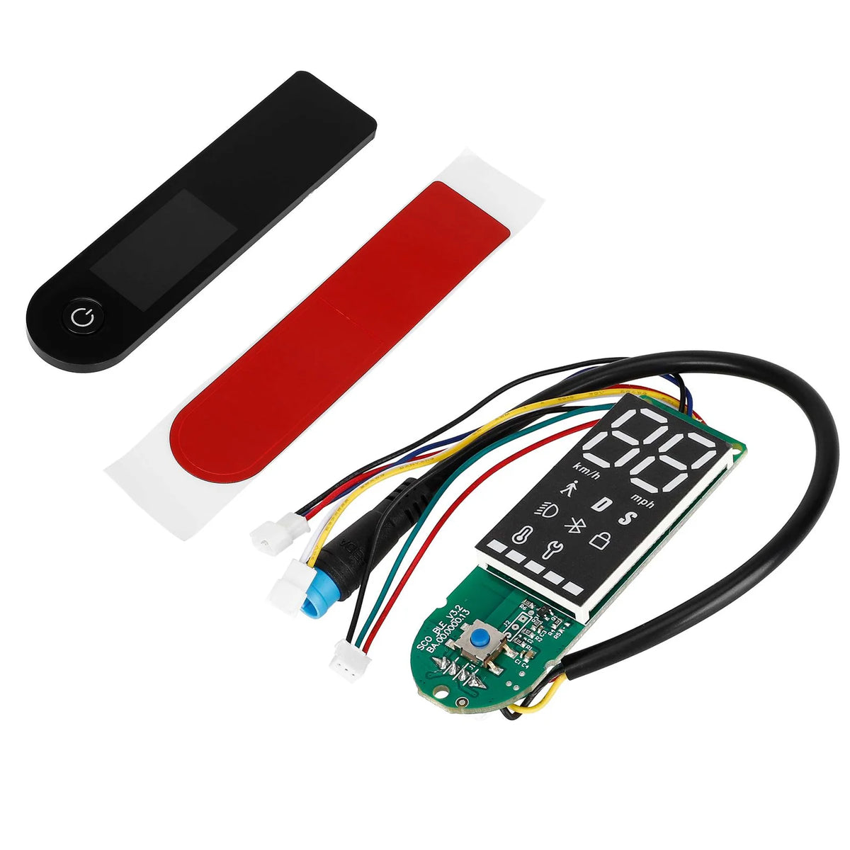 Carte Bluetooth afficheur pour trottinette électrique avec son cache et un adhésif double-face
