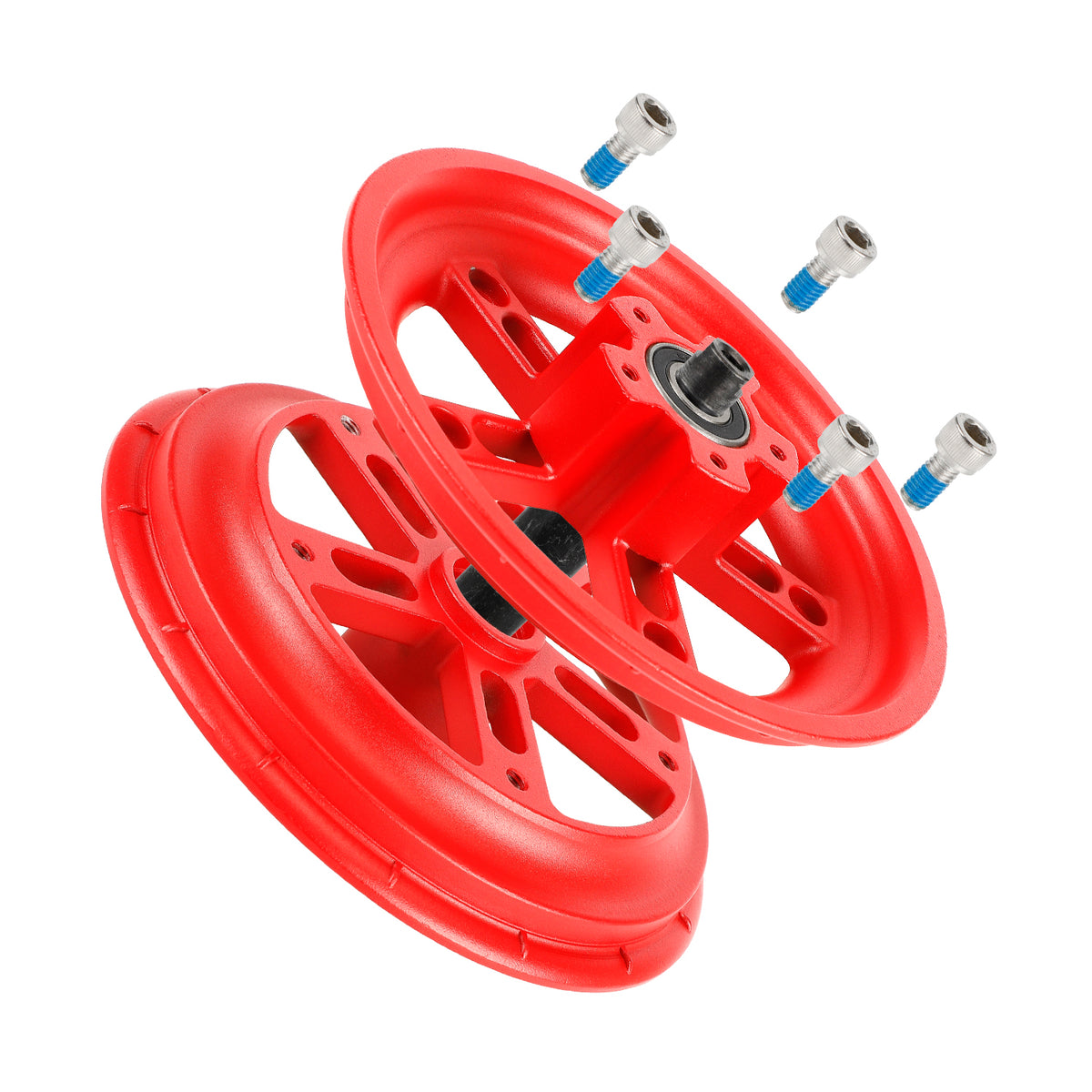 Jante arrière démontable rouge 8,5 pouces en aluminium avec ses vis de fixation