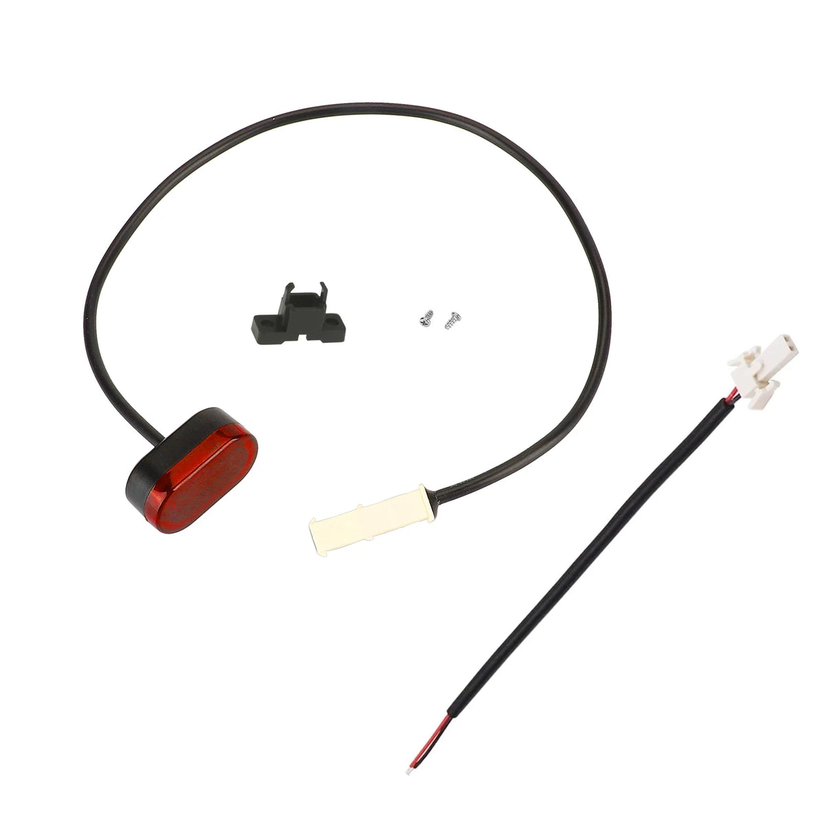 Feu arrière rouge pour trottinette électrique avec son câble de connexion, un support et deux vis