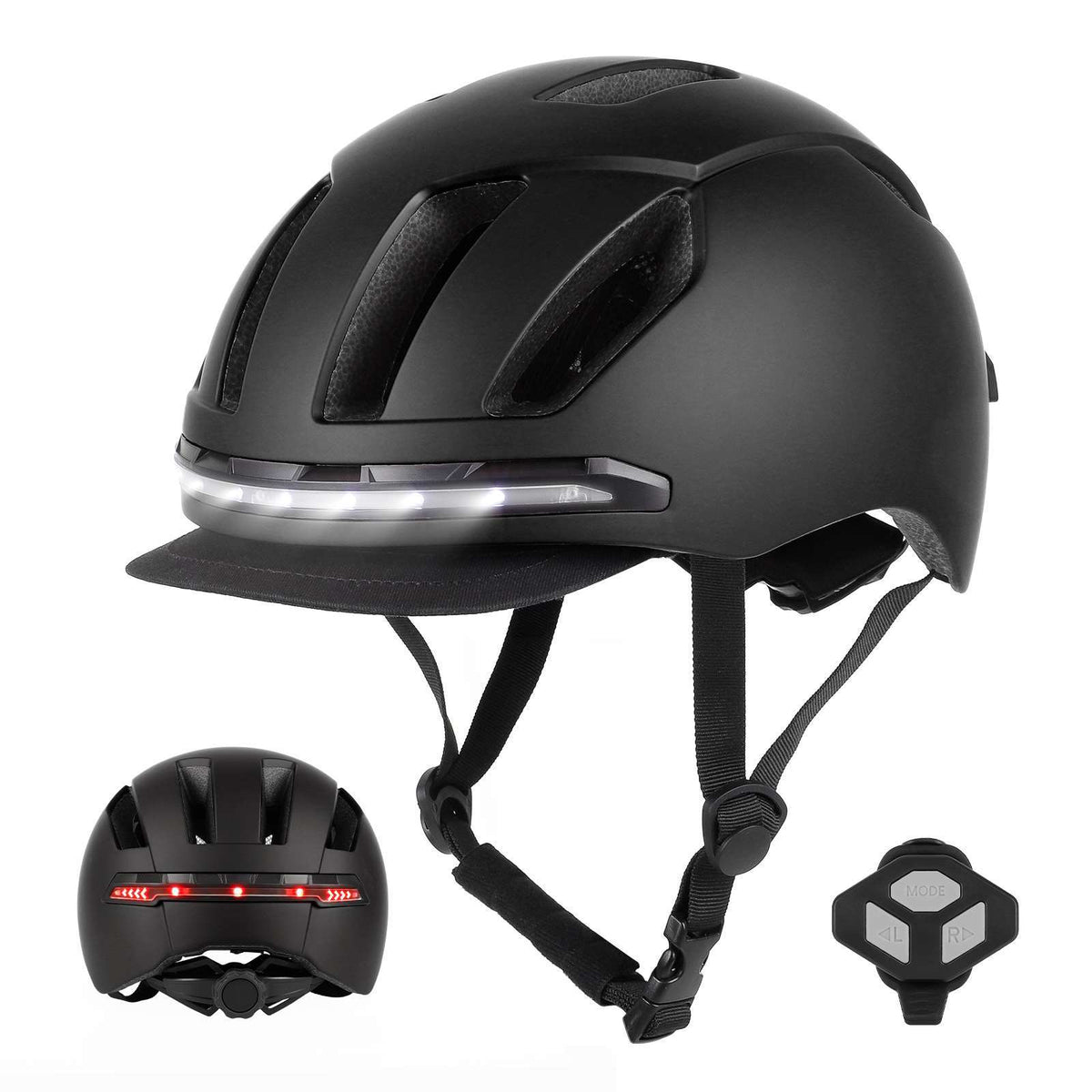 Casque Intelligent Connecté avec Clignotants et Télécommande sans Fil Noir