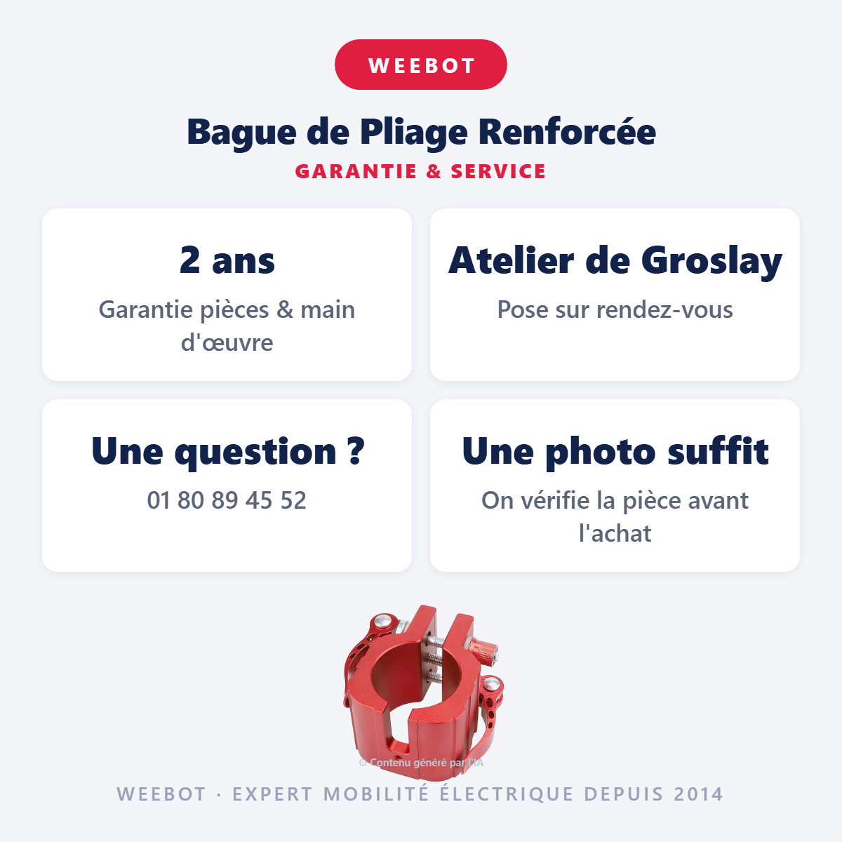 Bague de Pliage Renforcée : garantie 2 ans et service après-vente