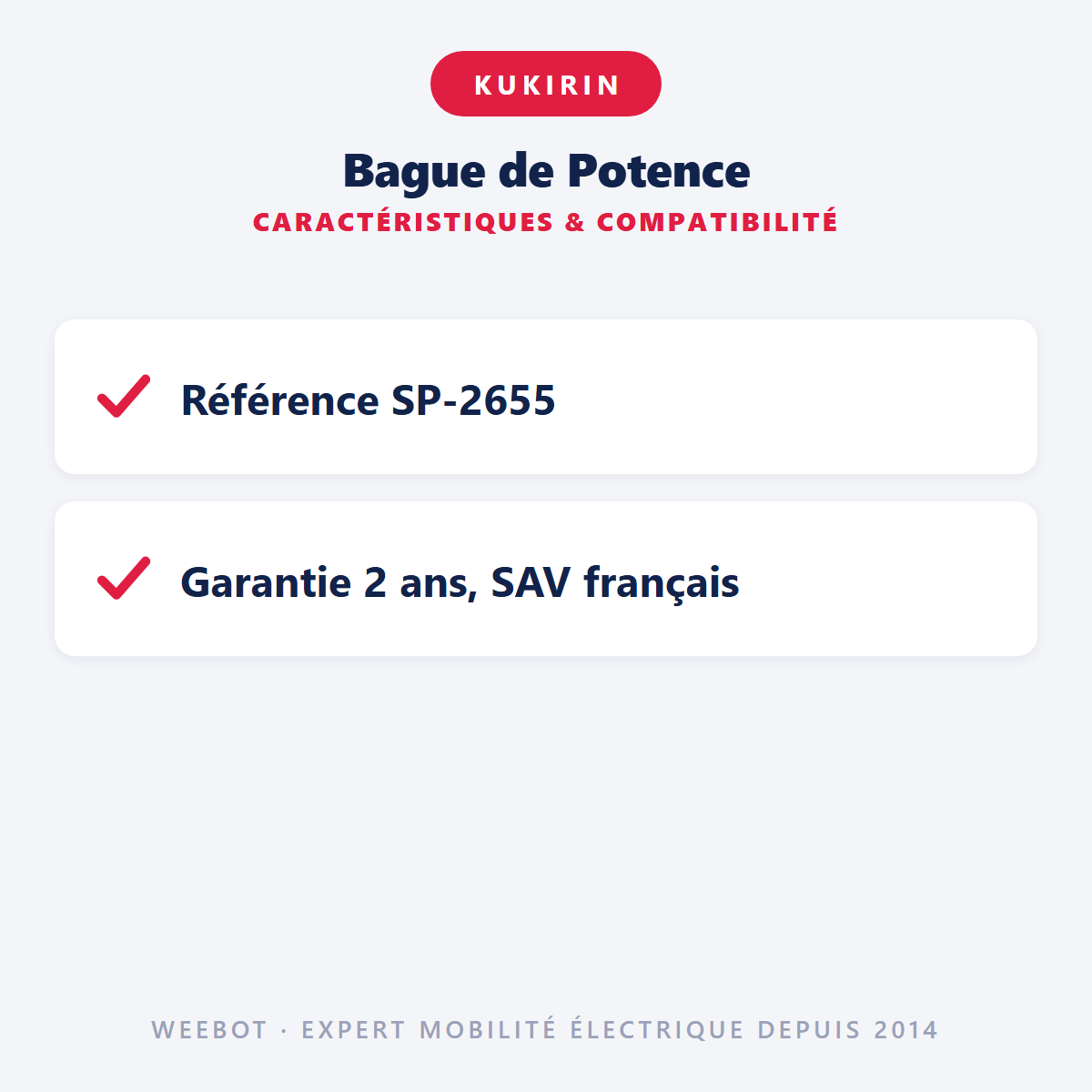 Bague de Potence : caractéristiques et compatibilité