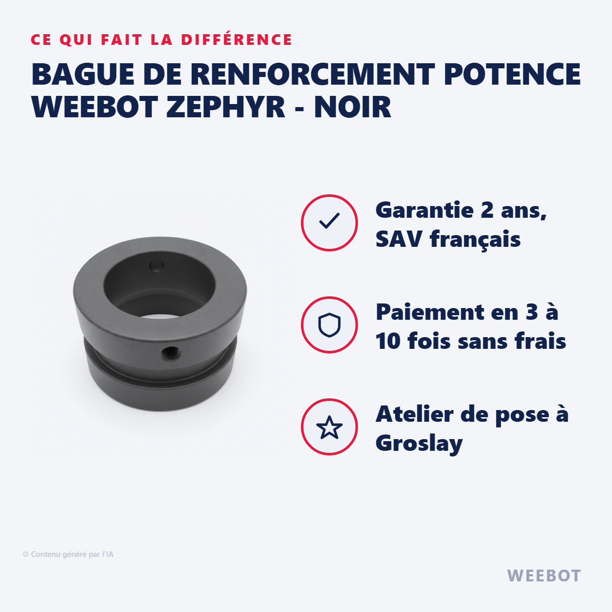 Bague De Renforcement Potence Weebot Zephyr - Noir : les points forts