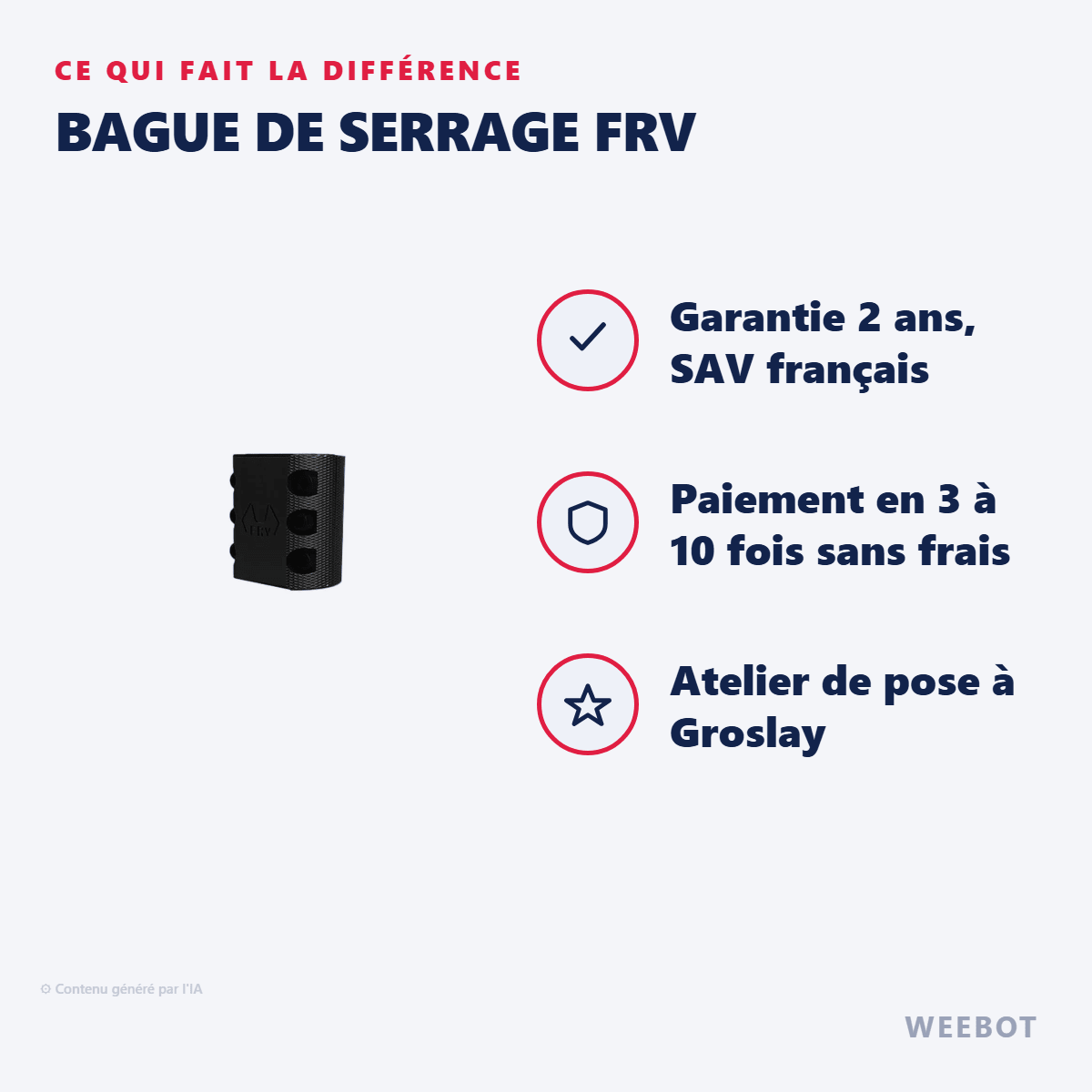 Bague de Serrage (6 Vis) FRV pour Trottinette Electrique Dualtron (Folding V2) - Weebot