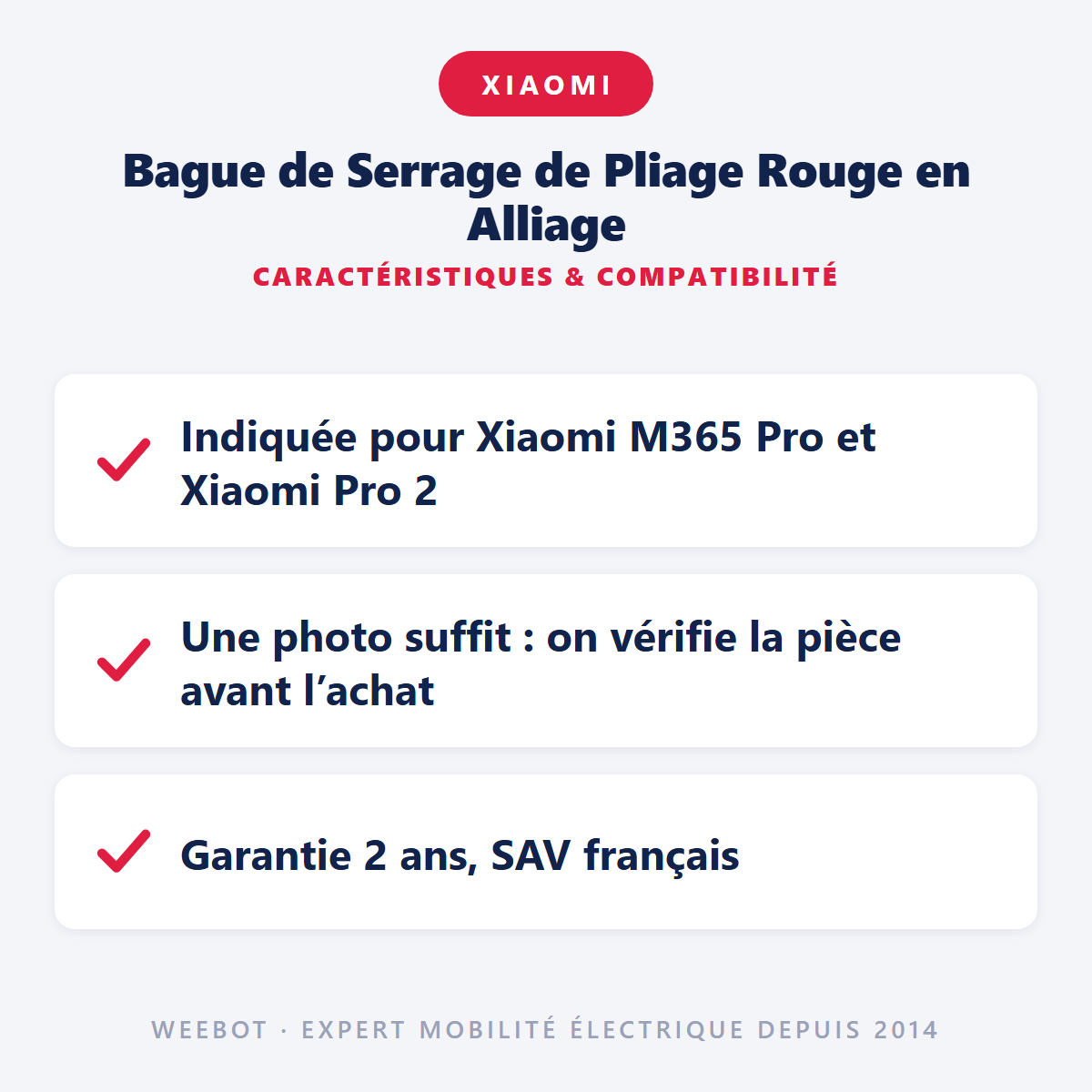 Bague de Serrage de Pliage Rouge en Alliage : caractéristiques et compatibilité