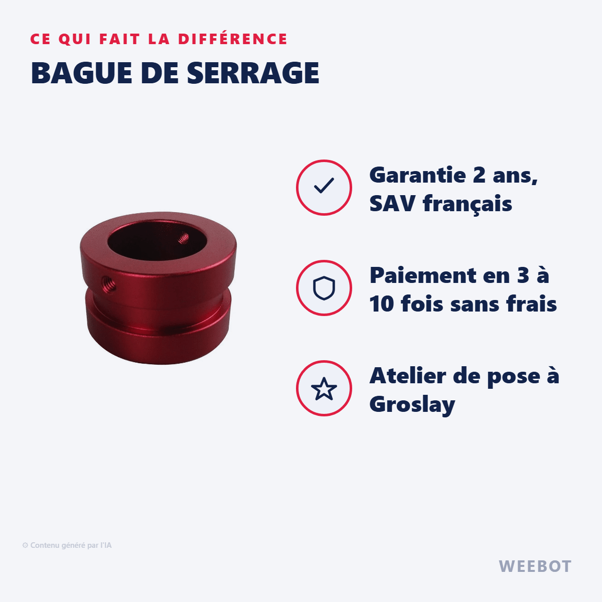 Bague de Serrage pour Trottinette Électrique Z10X (Rouge) - Weebot