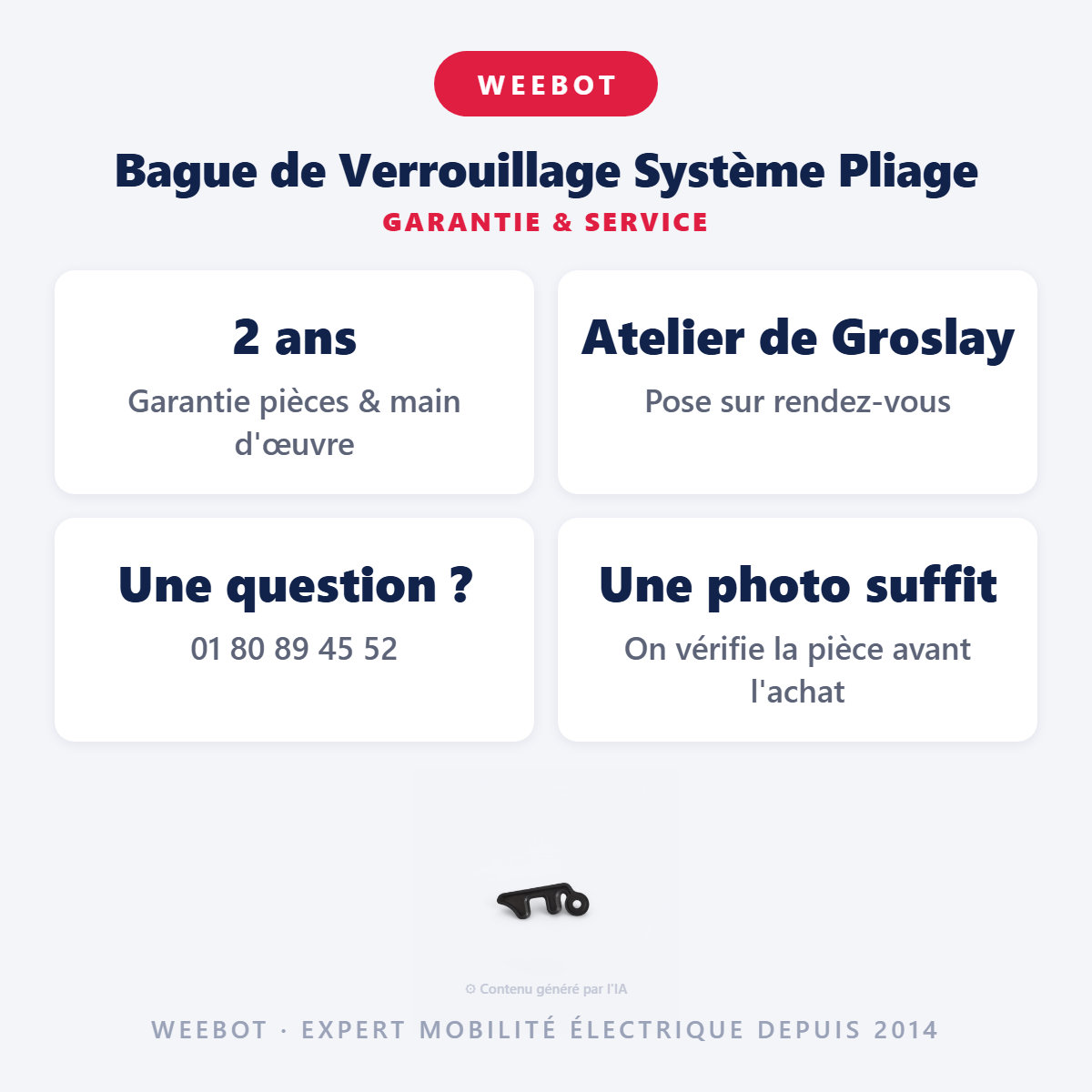 Bague de Verrouillage Système Pliage : garantie 2 ans et service après-vente