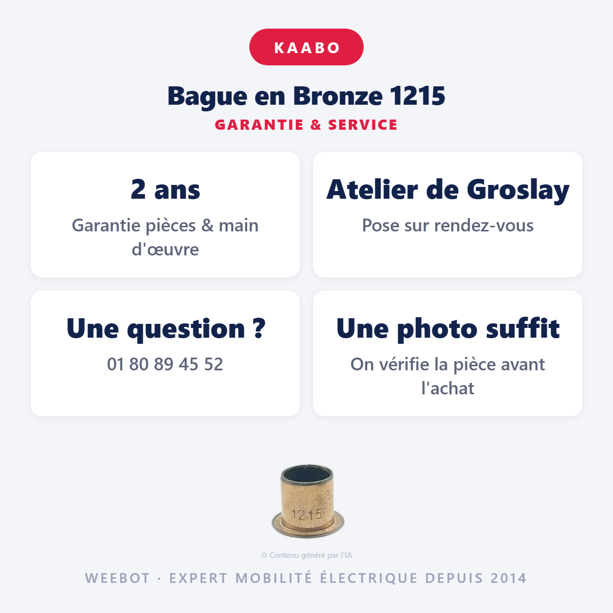 Bague en Bronze 1215 : garantie 2 ans et service après-vente