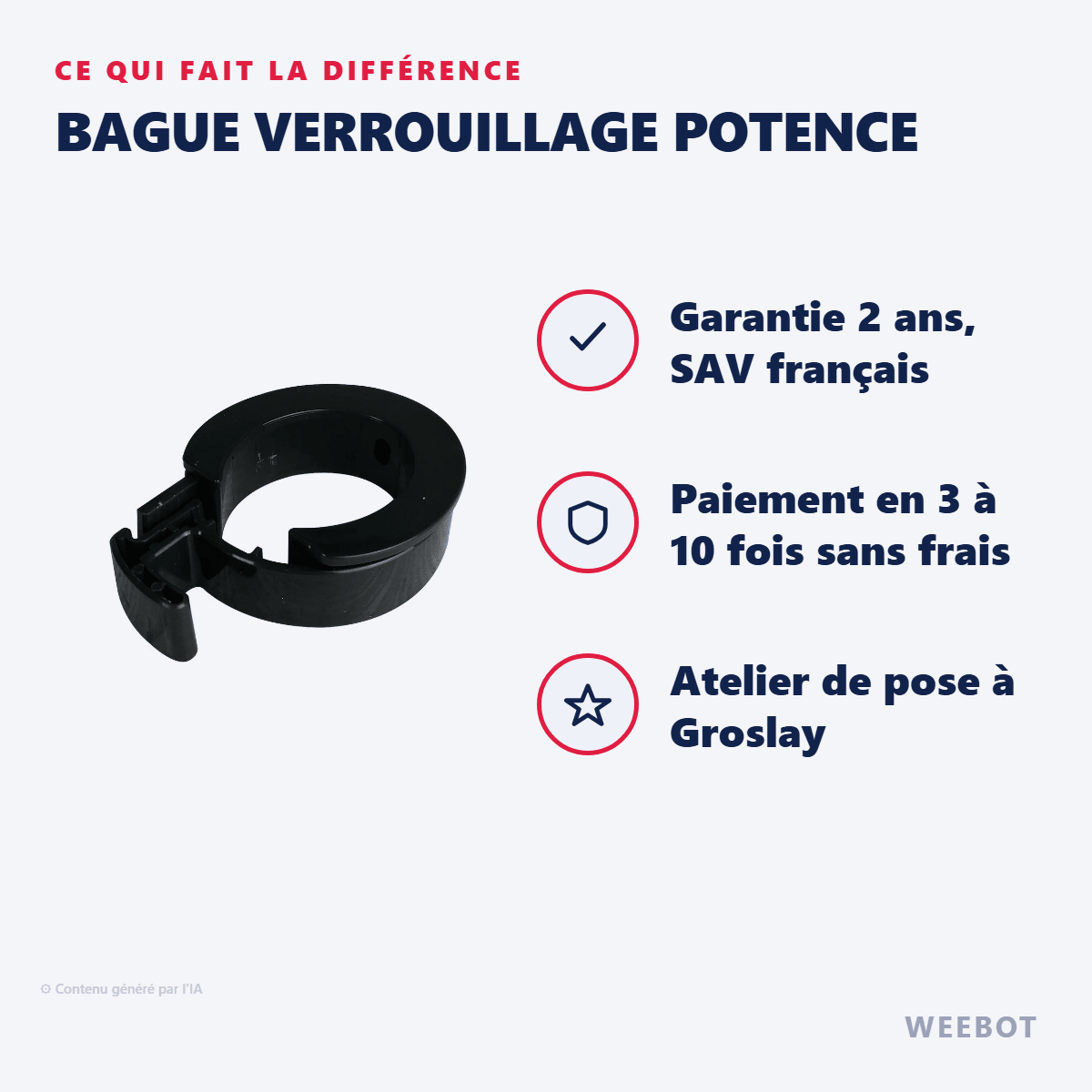 Bague Verrouillage Potence pour Trottinette Électrique Ninebot F - Weebot
