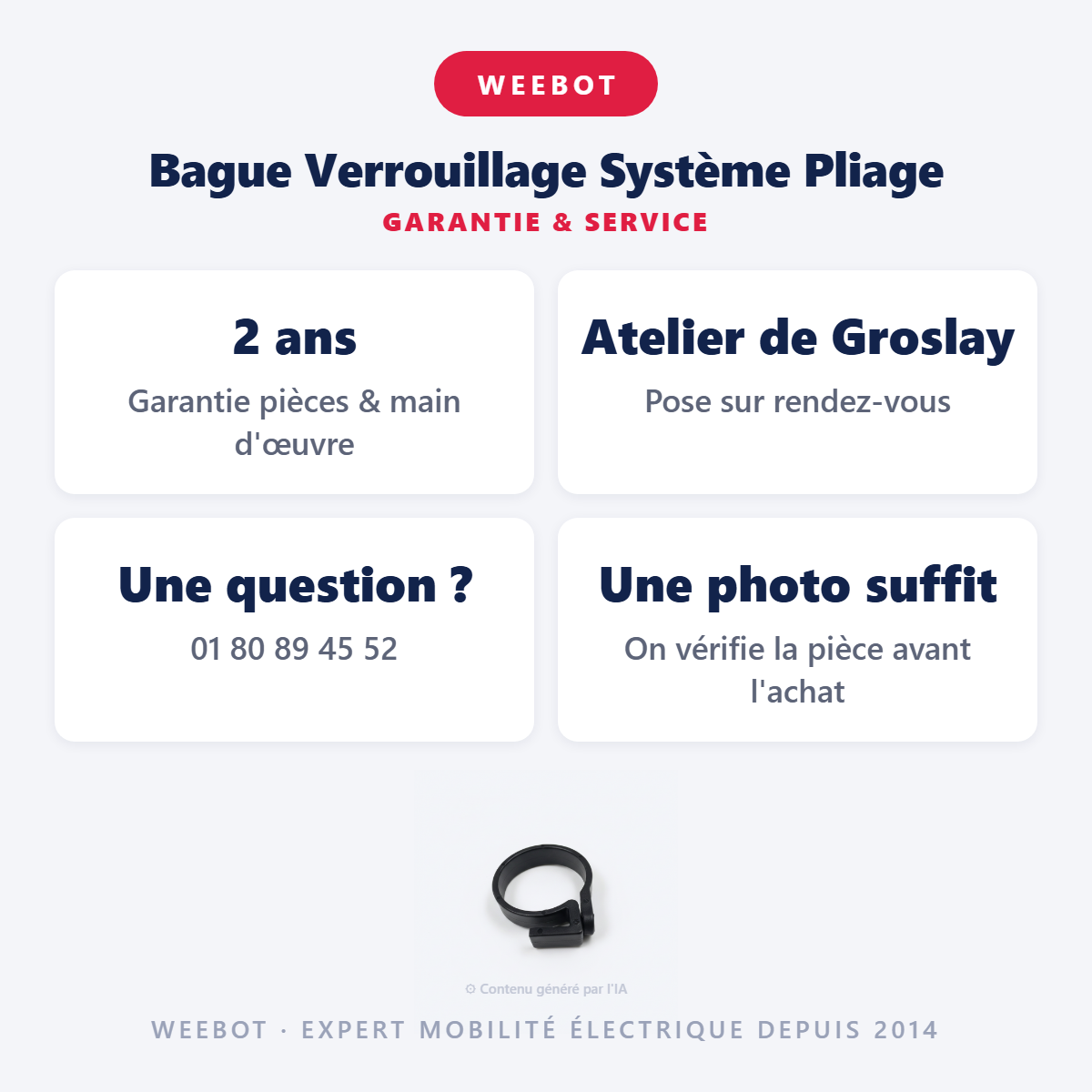 Bague Verrouillage Système Pliage : garantie 2 ans et service après-vente