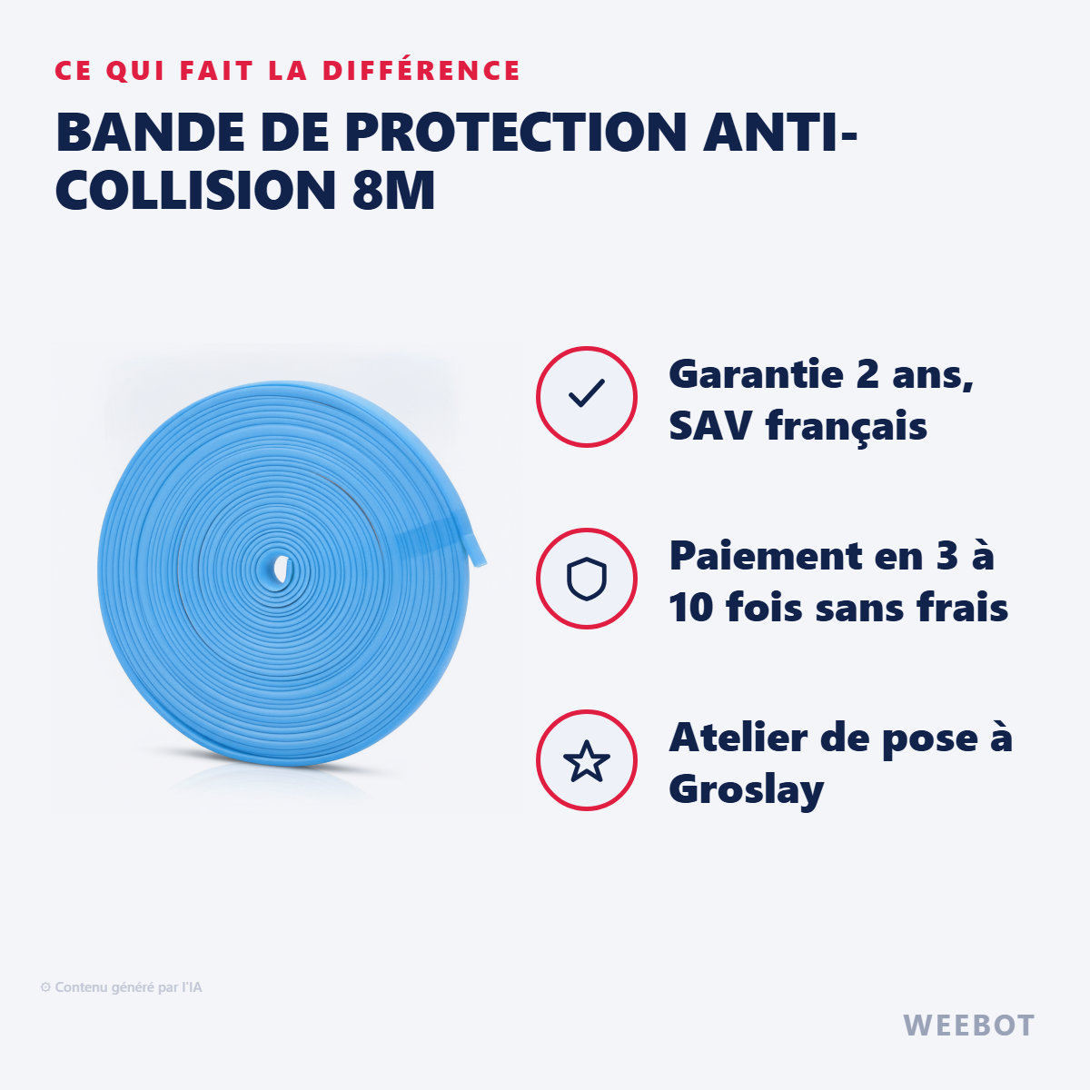 Bande de Protection Anti-Collision 8m : les points forts