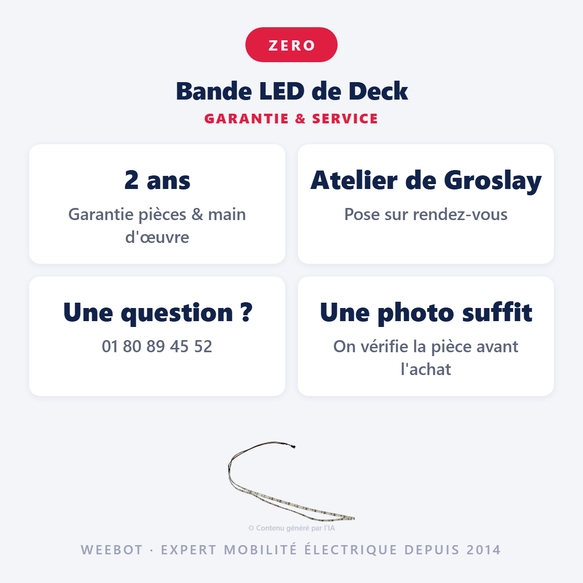 Bande LED de Deck pour Trottinette Électrique Z8X / Z9 / Z10 - Weebot