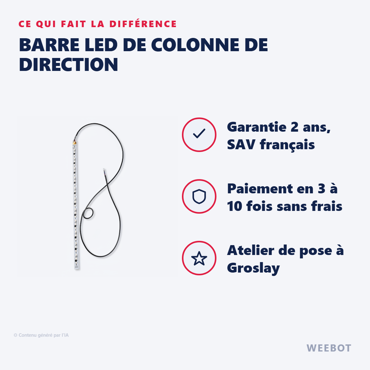 Barre LED De Colonne De Direction : les points forts