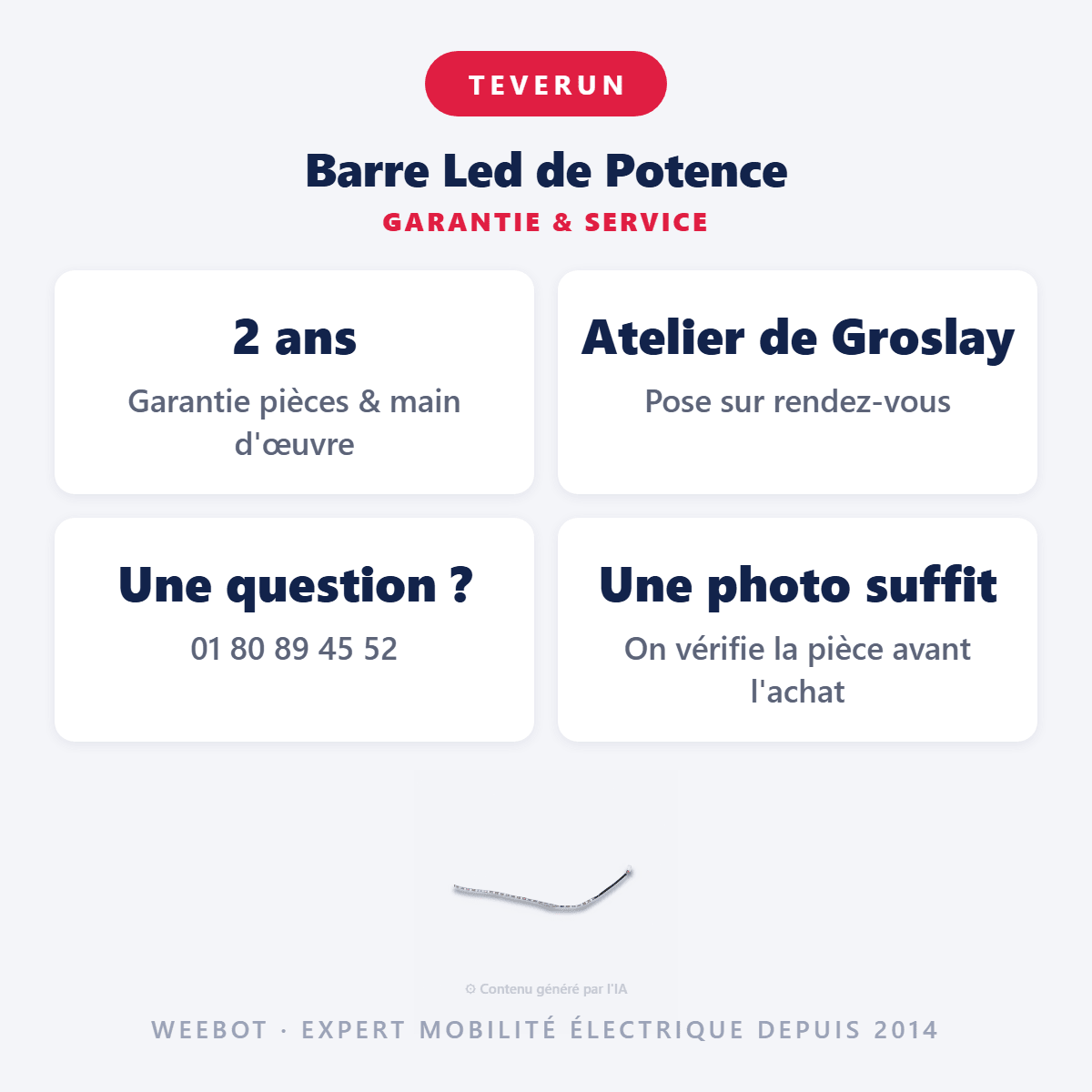 Barre Led de Potence pour Trottinette Électrique Teverun Space - Weebot