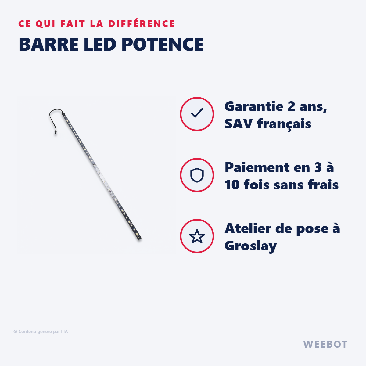 Barre LED Potence : les points forts